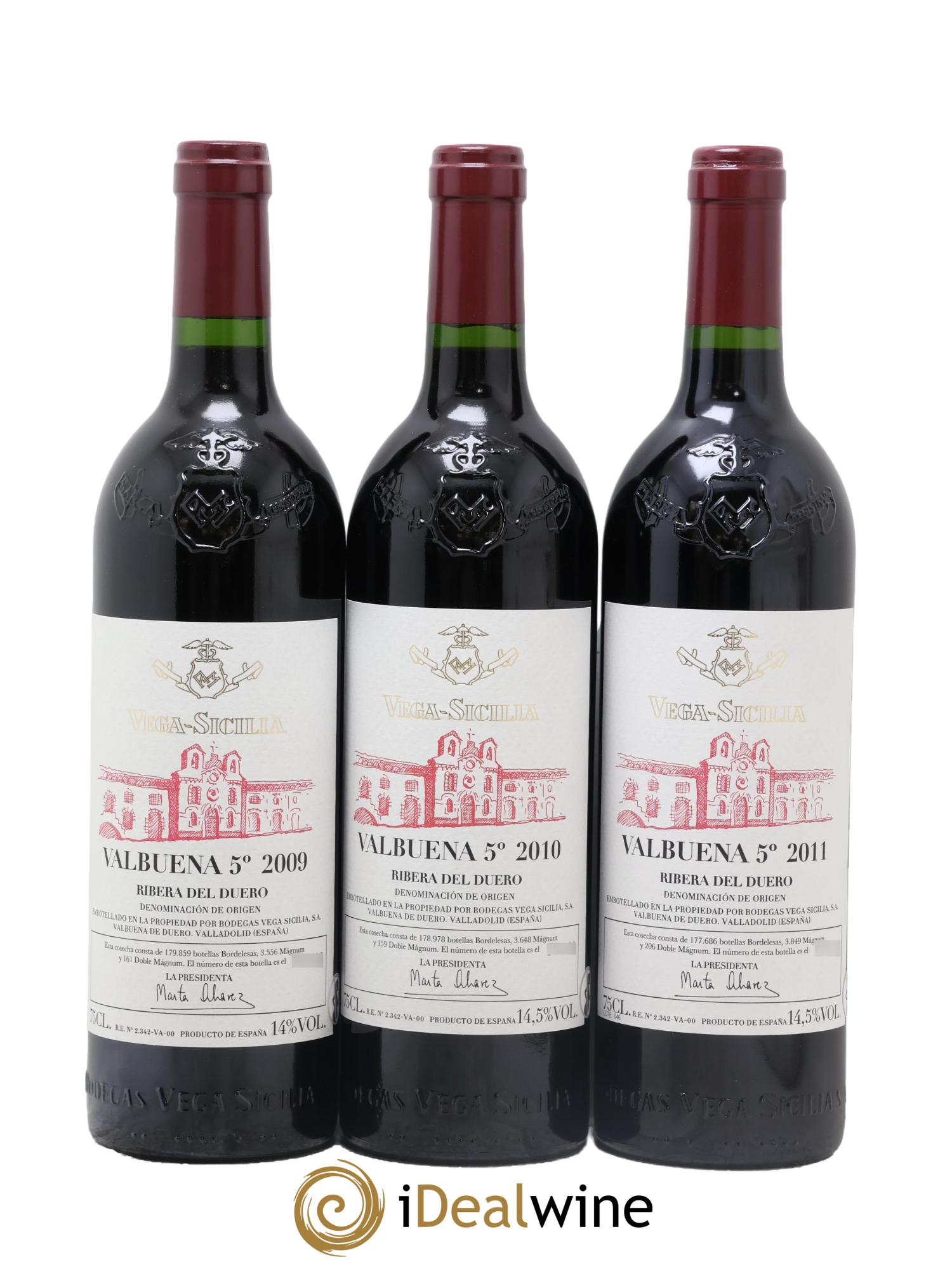 Ribera Del Duero DO Caisse  Valbuena Edicion Limitada Coleccionista 2006, 2007, 2008, 2009, 2010, 2011 - Lot de 6 bouteilles - 3