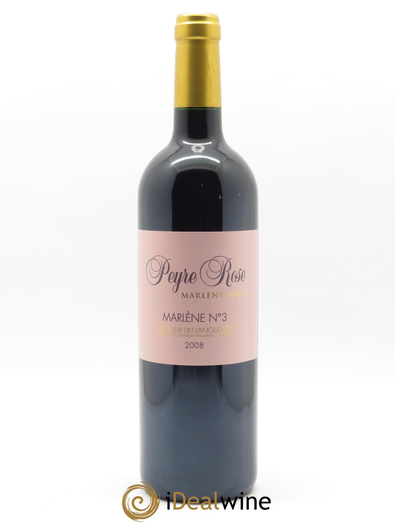 Vin de France (anciennement Coteaux du Languedoc) Peyre Rose Marlène n°3 Marlène Soria  2008 - Posten von 1 Flasche - 0