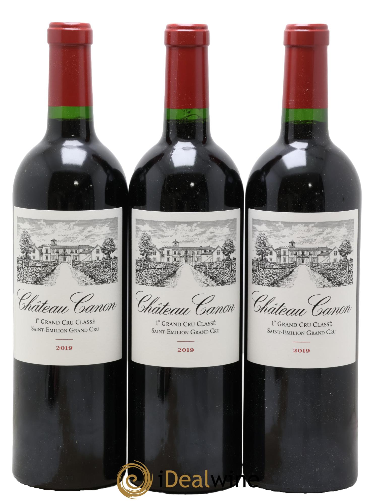 Château Canon 1er Grand Cru Classé B  2019 - Lotto di 3 bottiglie - 0