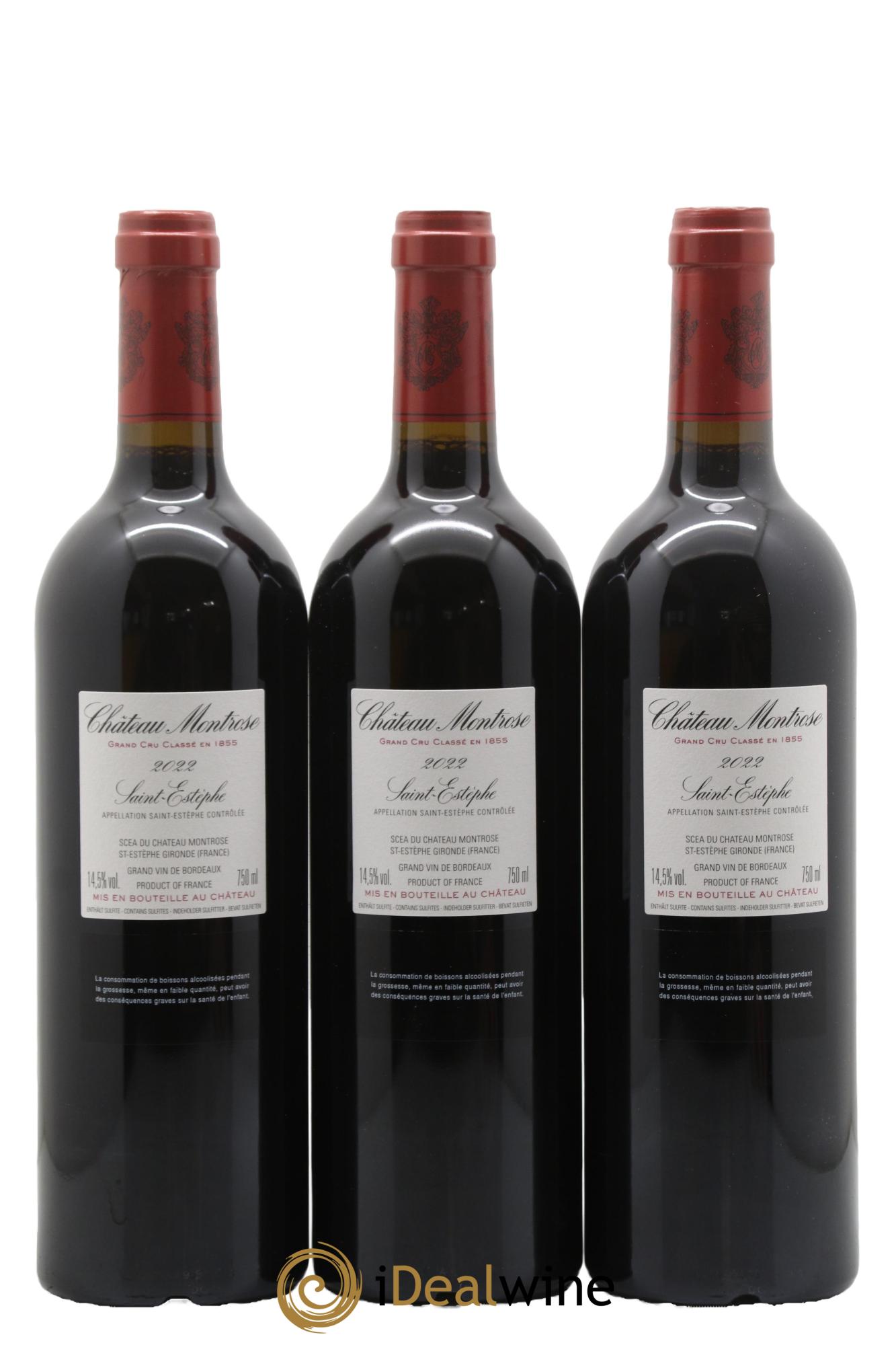 Château Montrose 2ème Grand Cru Classé 2022 - Lotto di 3 bottiglie - 1