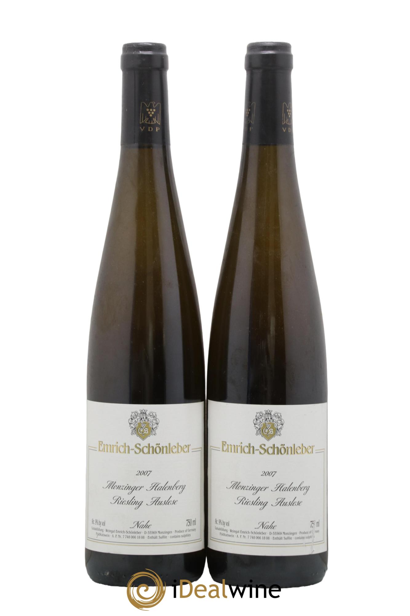 Allemagne Nahe Monzinger Halenberg Riesling Auslese Emrich-Schönleber 2007 - Lot de 2 bouteilles - 0