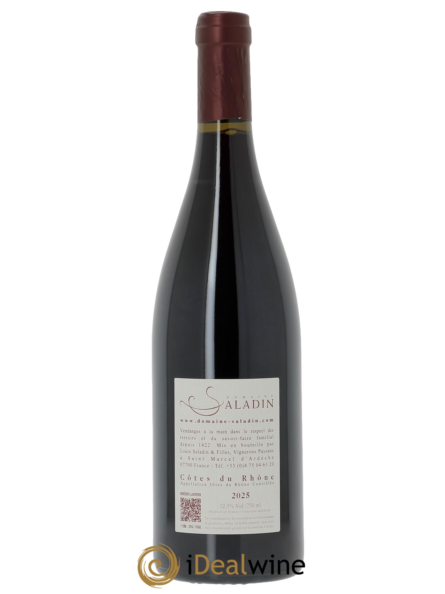 Côtes-du-Rhône Une Goutte Domaine Saladin  2025 - Lotto di 1 bottiglia - 1