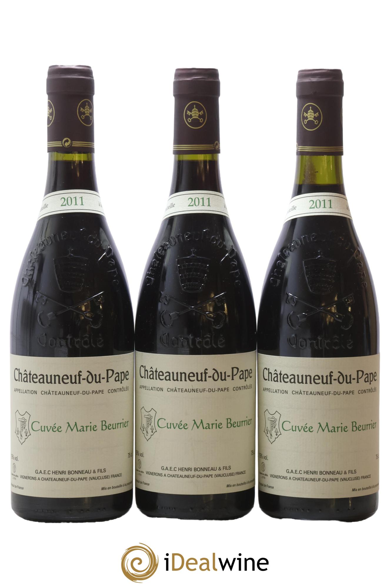 Châteauneuf-du-Pape Marie Beurrier Henri Bonneau & Fils 2011 - Lot de 3 bouteilles - 0