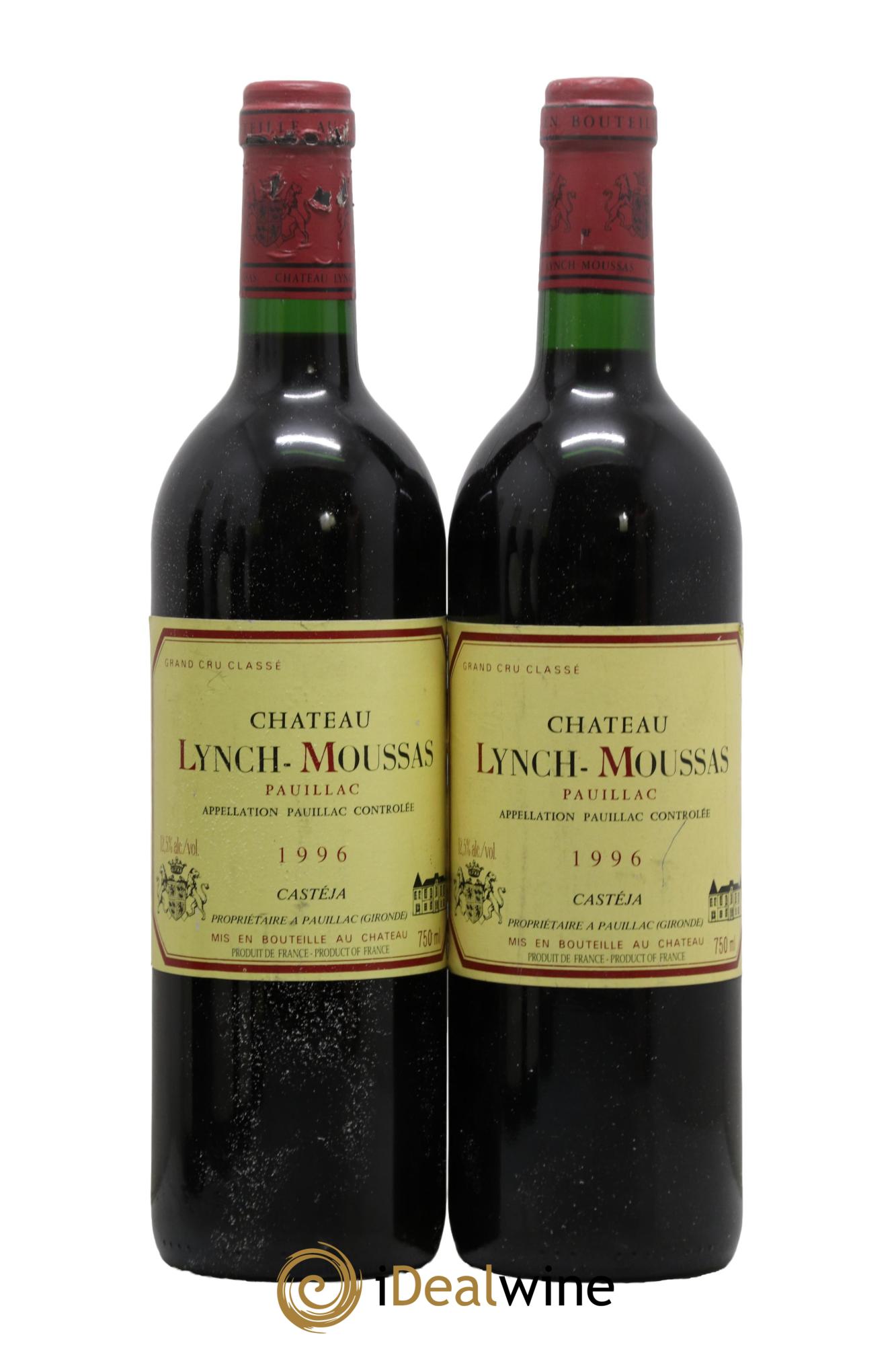Château Lynch Moussas 5ème Grand Cru Classé 1996 - Lot de 2 bouteilles - 0