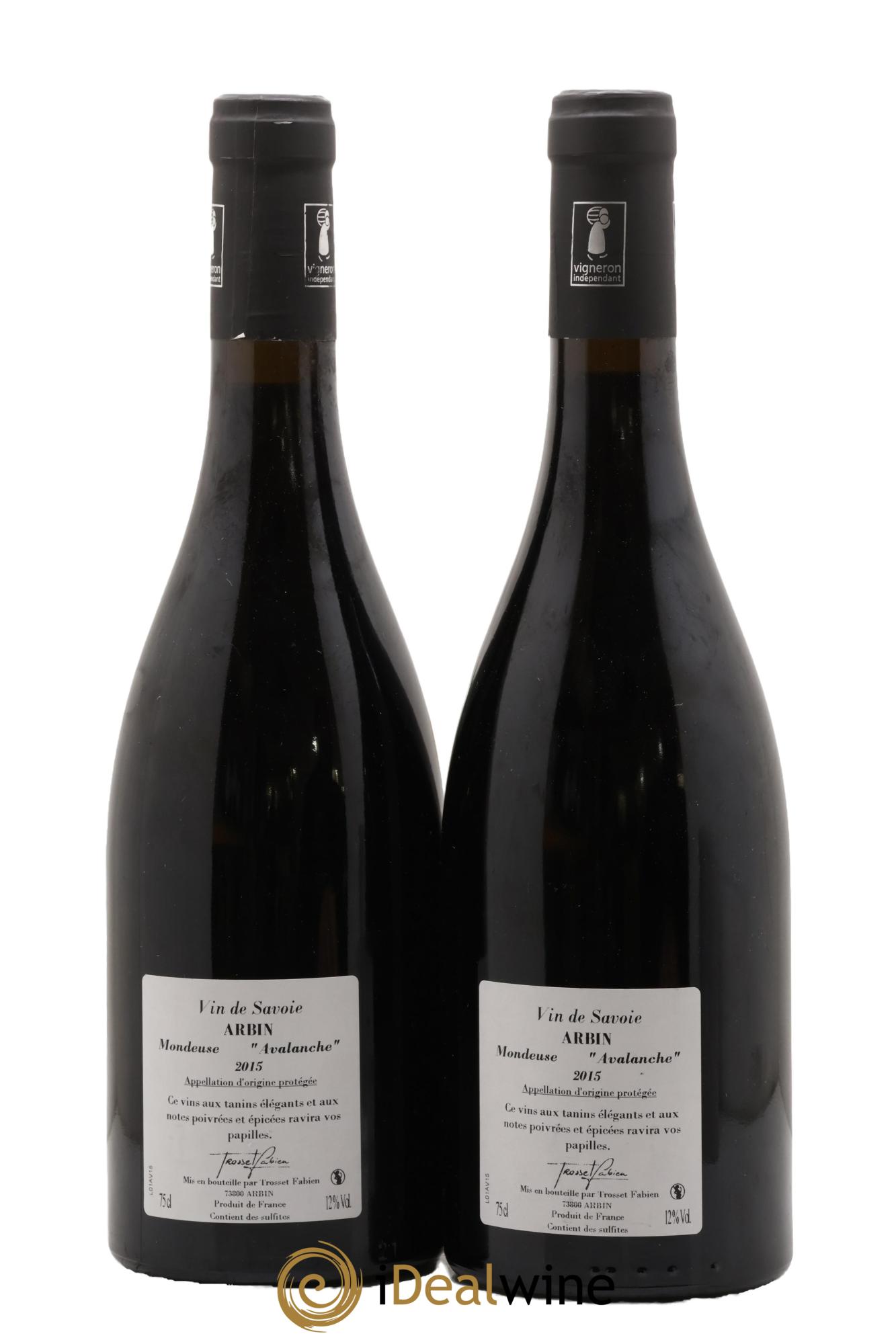 Vin de Savoie Mondeuse Avalanche Fabien Trosset 2015 - Posten von 2 Flaschen - 1