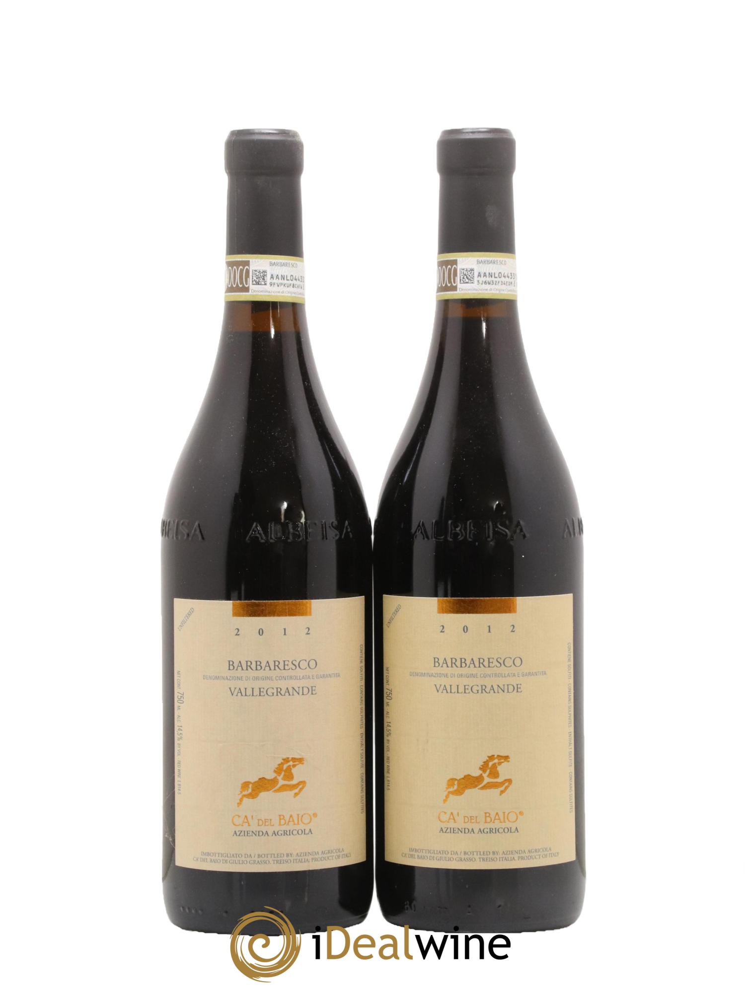 Barbaresco DOCG Vallegrande Ca' del Baio 2012 - Lot de 2 bouteilles - 0