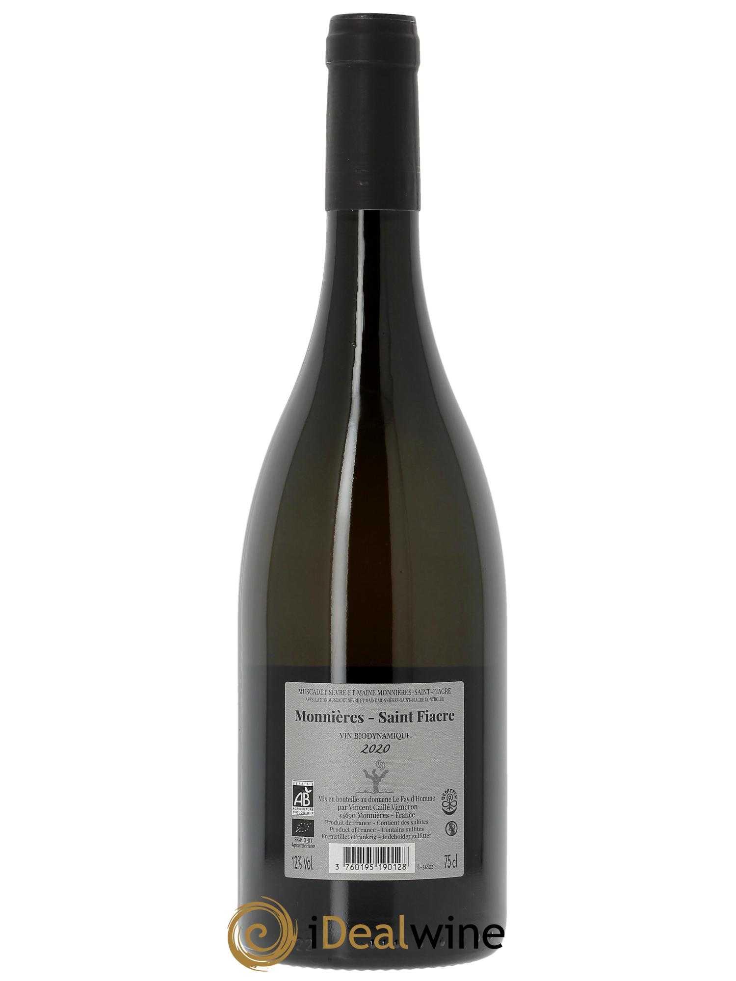 Muscadet-Sèvre-et-Maine Monnières Saint-Fiacre Le Fay d'Homme  2020 - Lot de 1 bouteille - 1