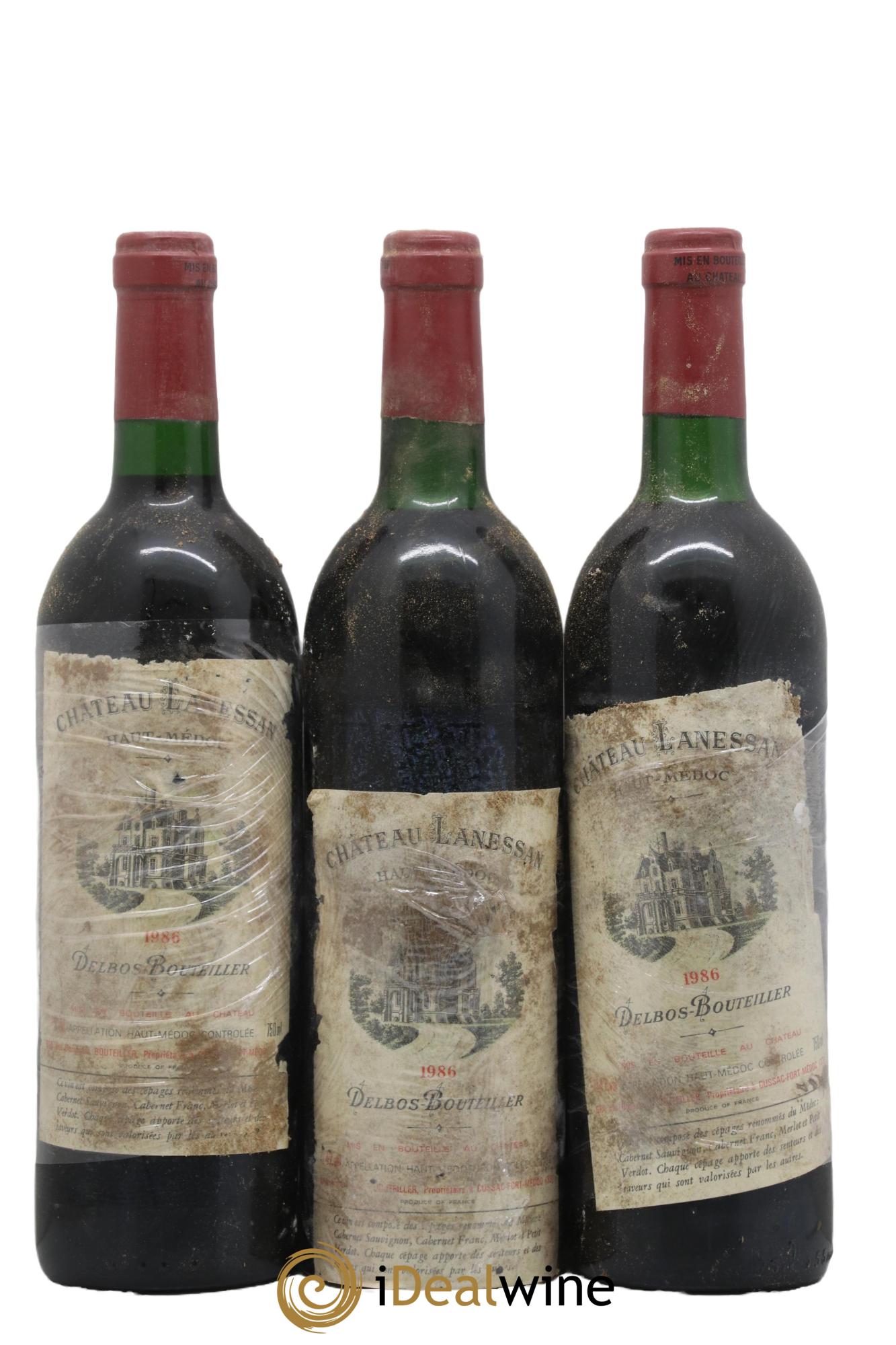 Château Lanessan Cru Bourgeois 1986 - Lotto di 3 bottiglie - 0
