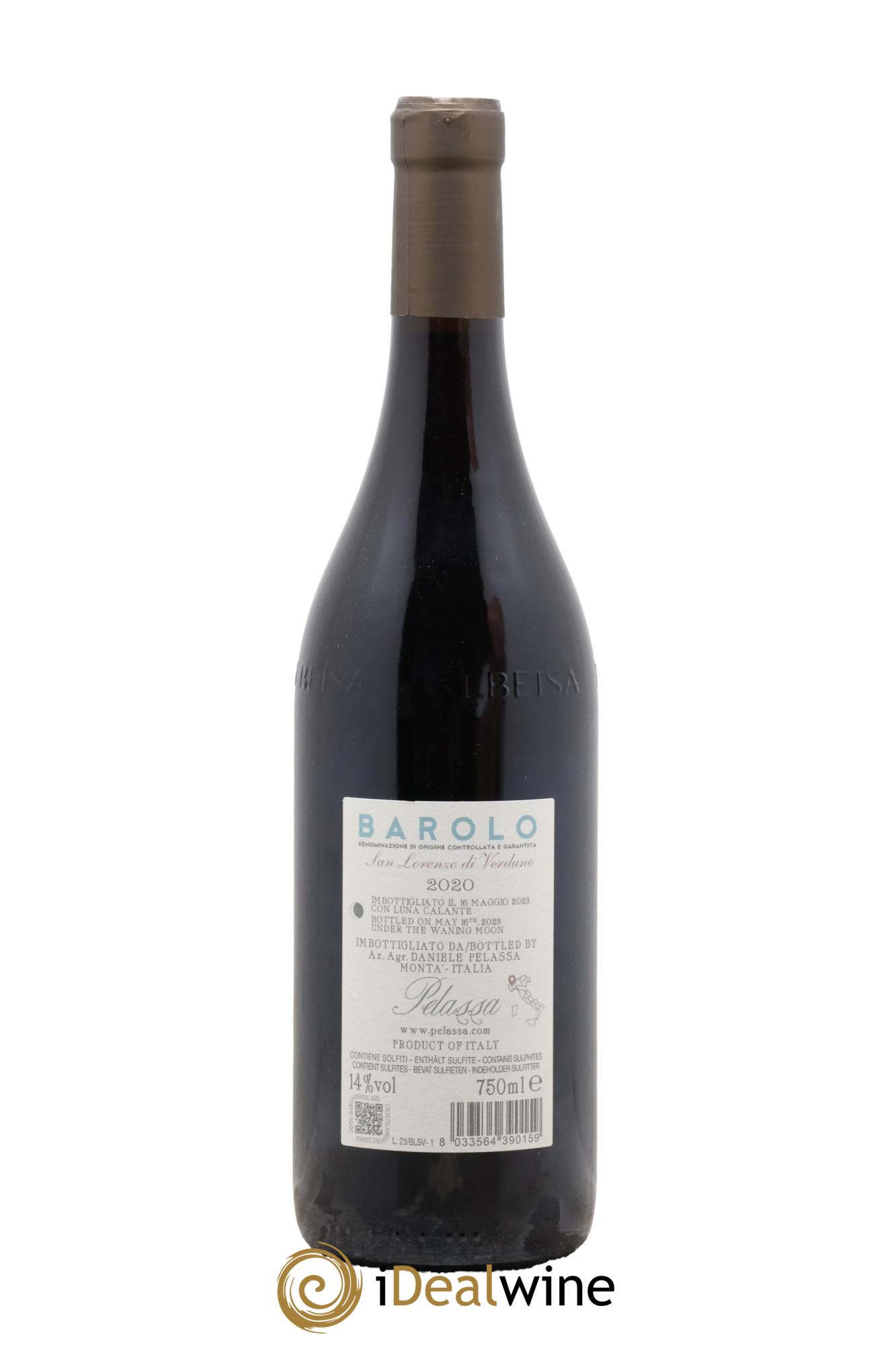 Barolo DOC San Lorenzo di Verduno Mario Pelassa 2020 - Lot de 1 bouteille - 1