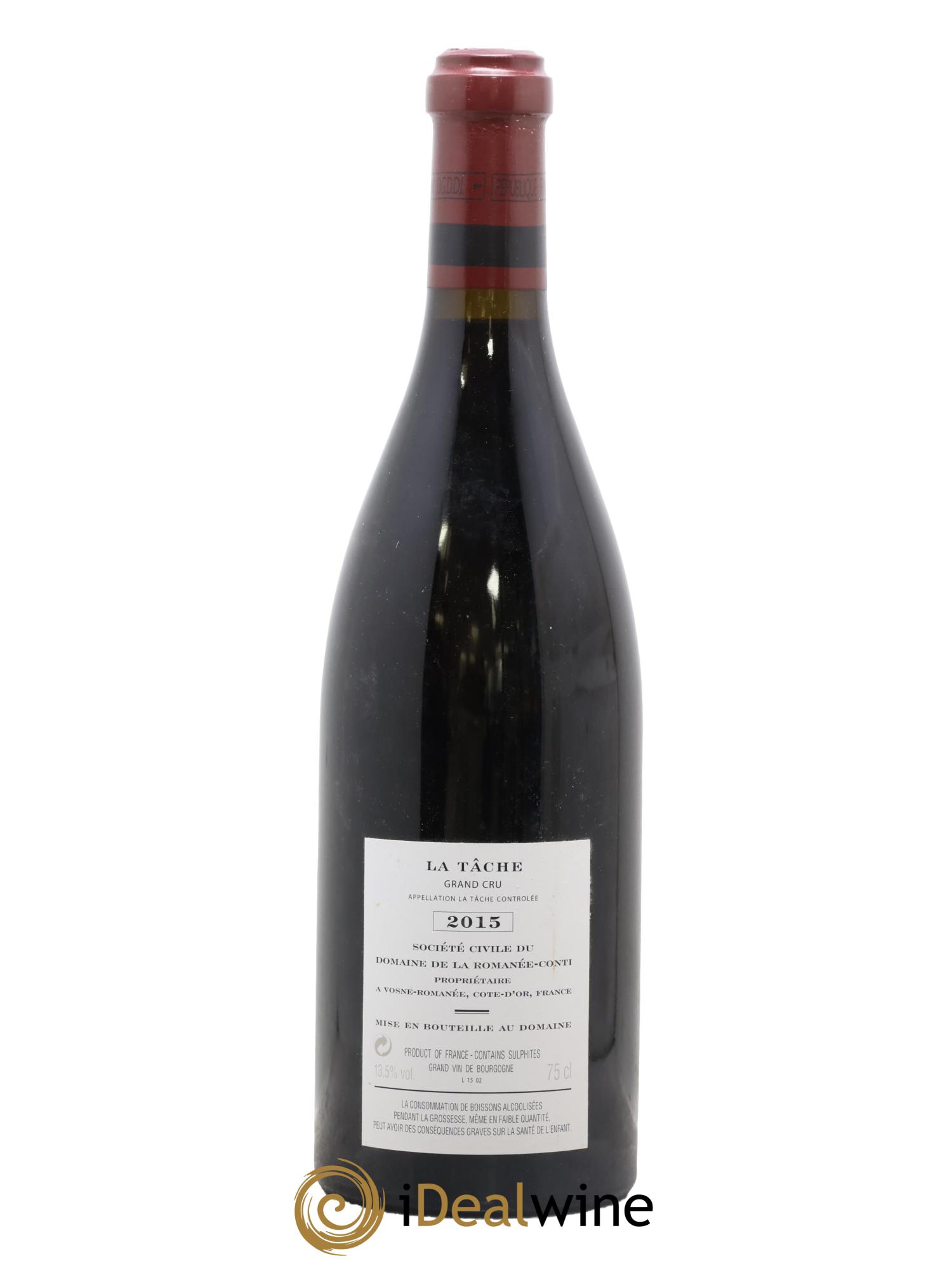 La Tâche Grand Cru Domaine de la Romanée-Conti 2015 - Lote de 1 botella - 1