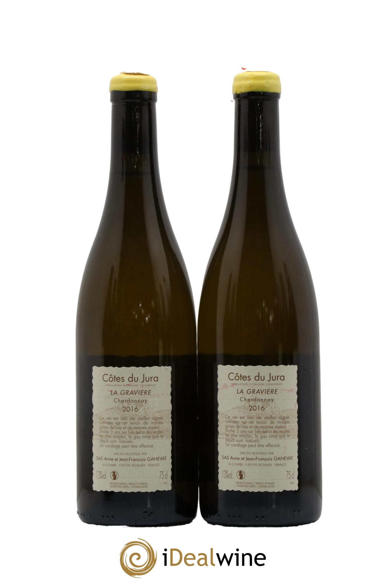 Côtes du Jura La Gravière Anne et Jean François Ganevat 2016 - Lot de 2 bouteilles - 1