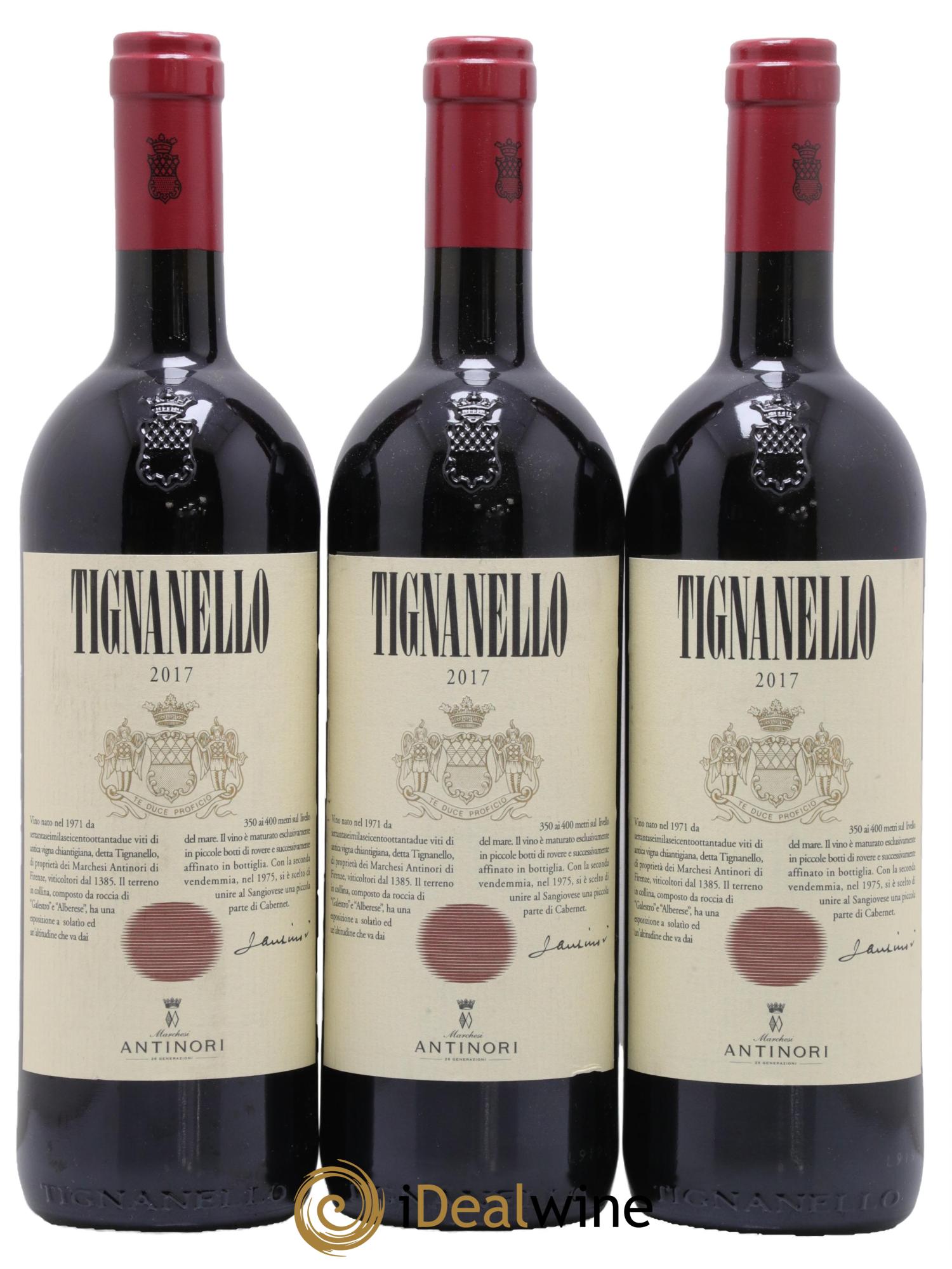 Toscana IGT Tignanello Tenuta Tignanello - Marchesi Antinori 2017 - Lot de 3 bouteilles - 0