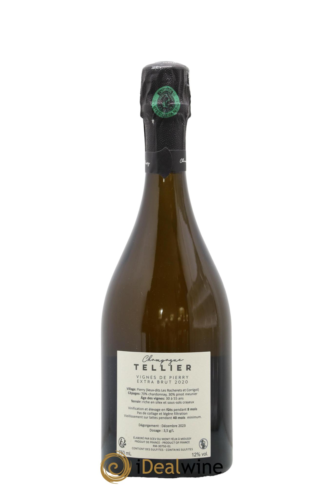 Vignes de Pierry 1er Cru Extra-Brut Tellier 2020 - Posten von 1 Flasche - 1