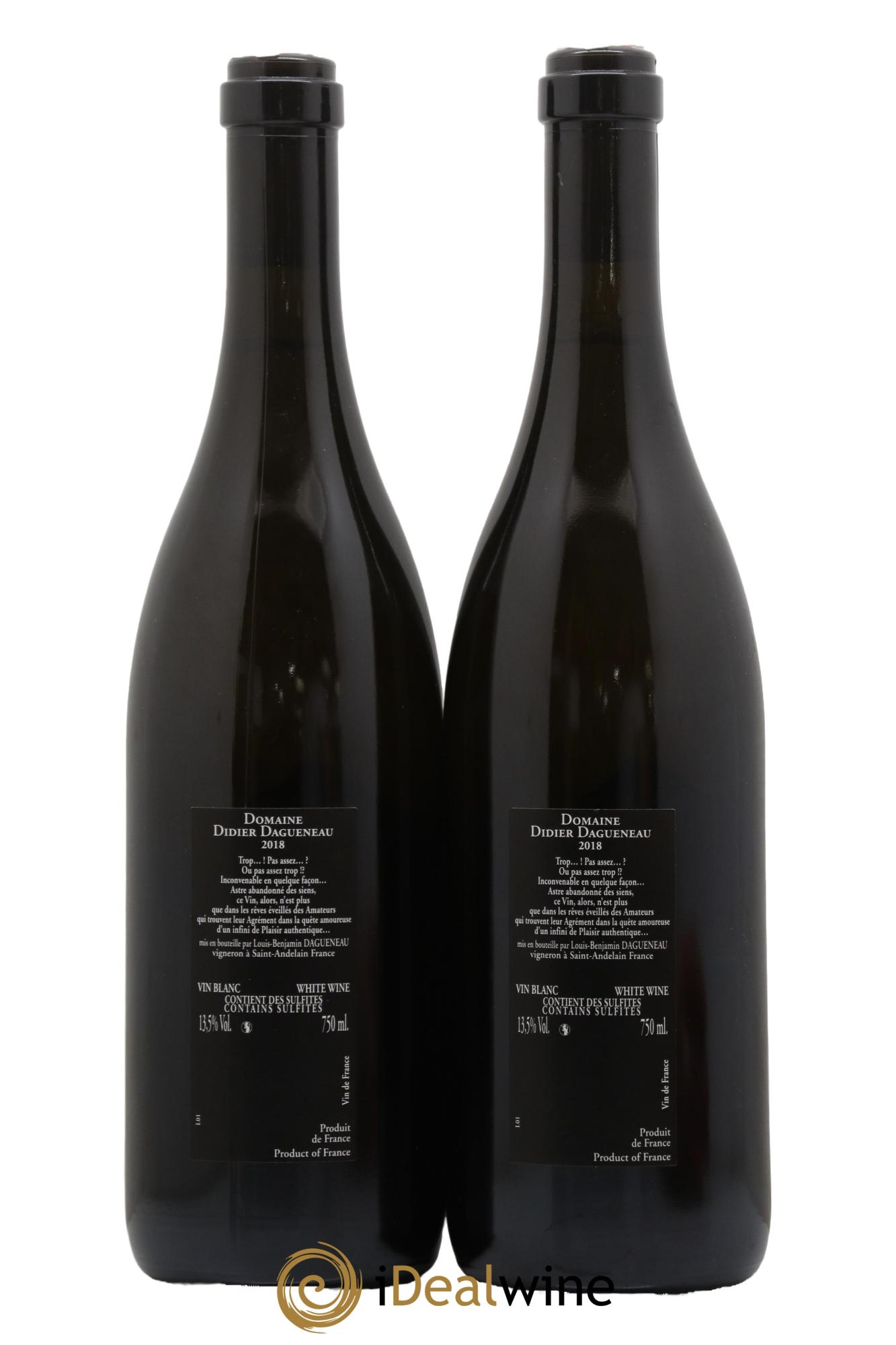 Vin de France (anciennement Pouilly-Fumé) Silex Dagueneau (Domaine Didier - Louis-Benjamin) 2018 - Lot de 2 bouteilles - 1
