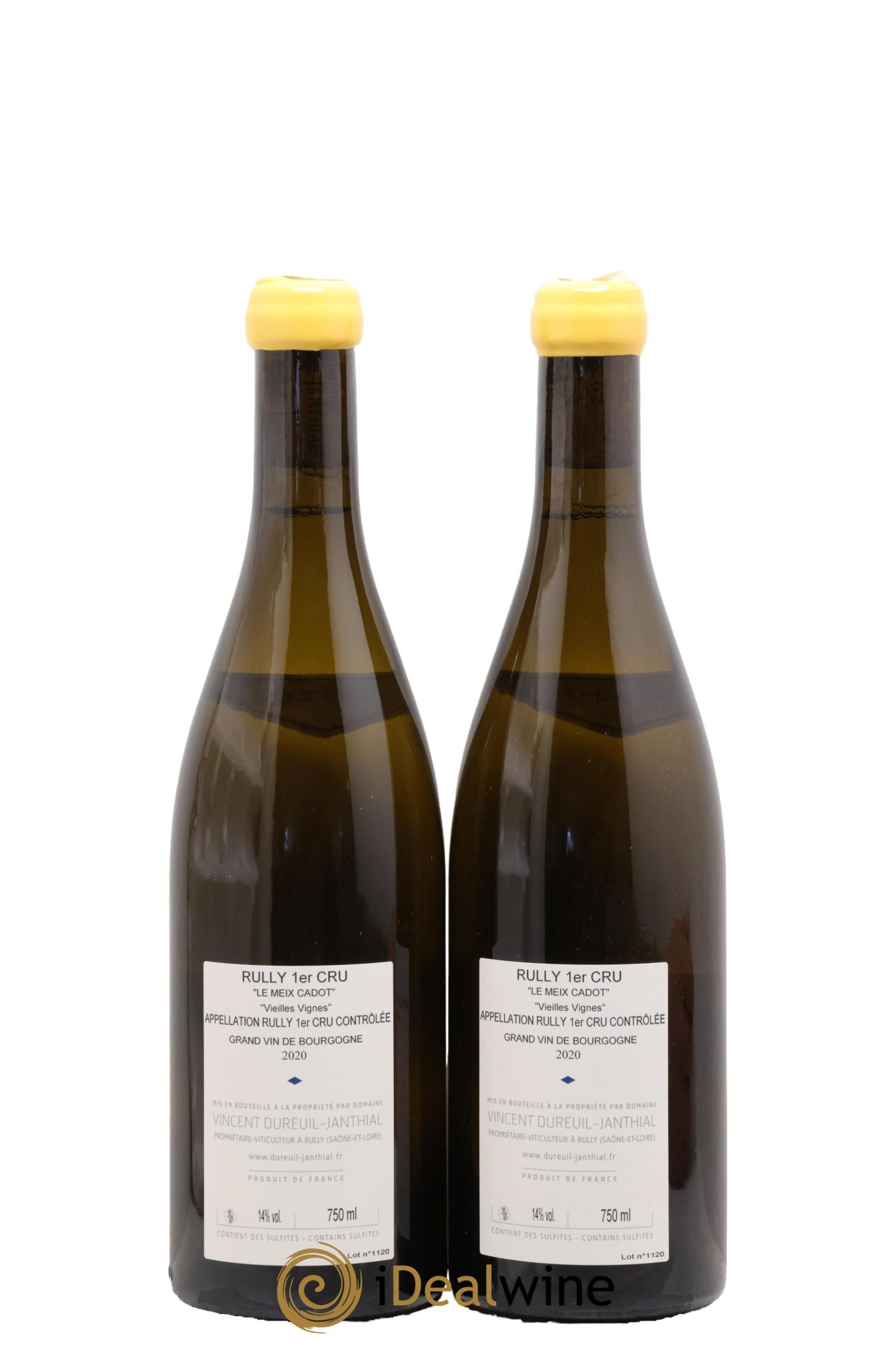 Rully 1er Cru Le Meix Cadot Vieilles Vignes Vincent Dureuil-Janthial 2020 - Lotto di 2 bottiglie - 1