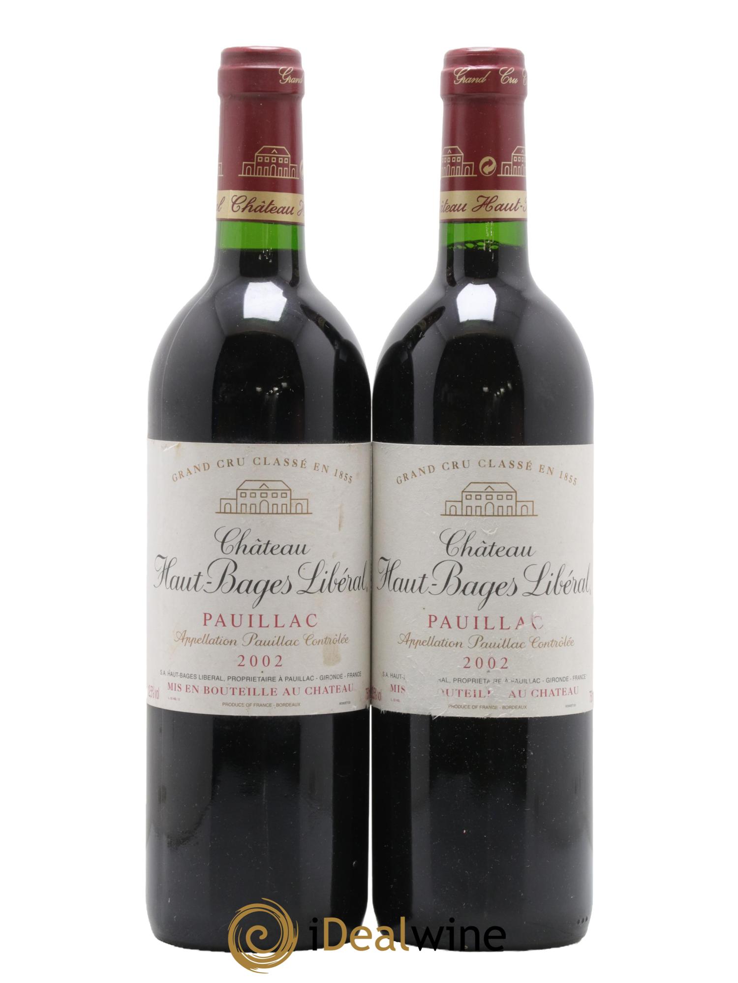 Château Haut Bages Libéral 5ème Grand Cru Classé 2002 - Lot de 2 bouteilles - 0
