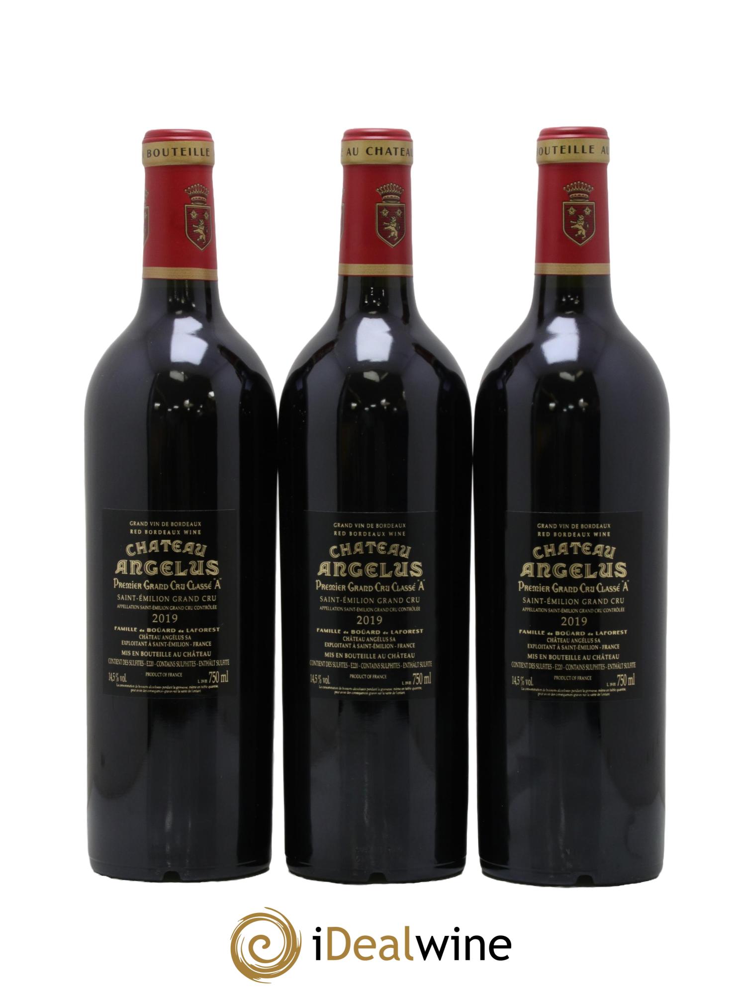 Château Angélus 1er Grand Cru Classé A 2019 - Lot of 3 bottles - 1