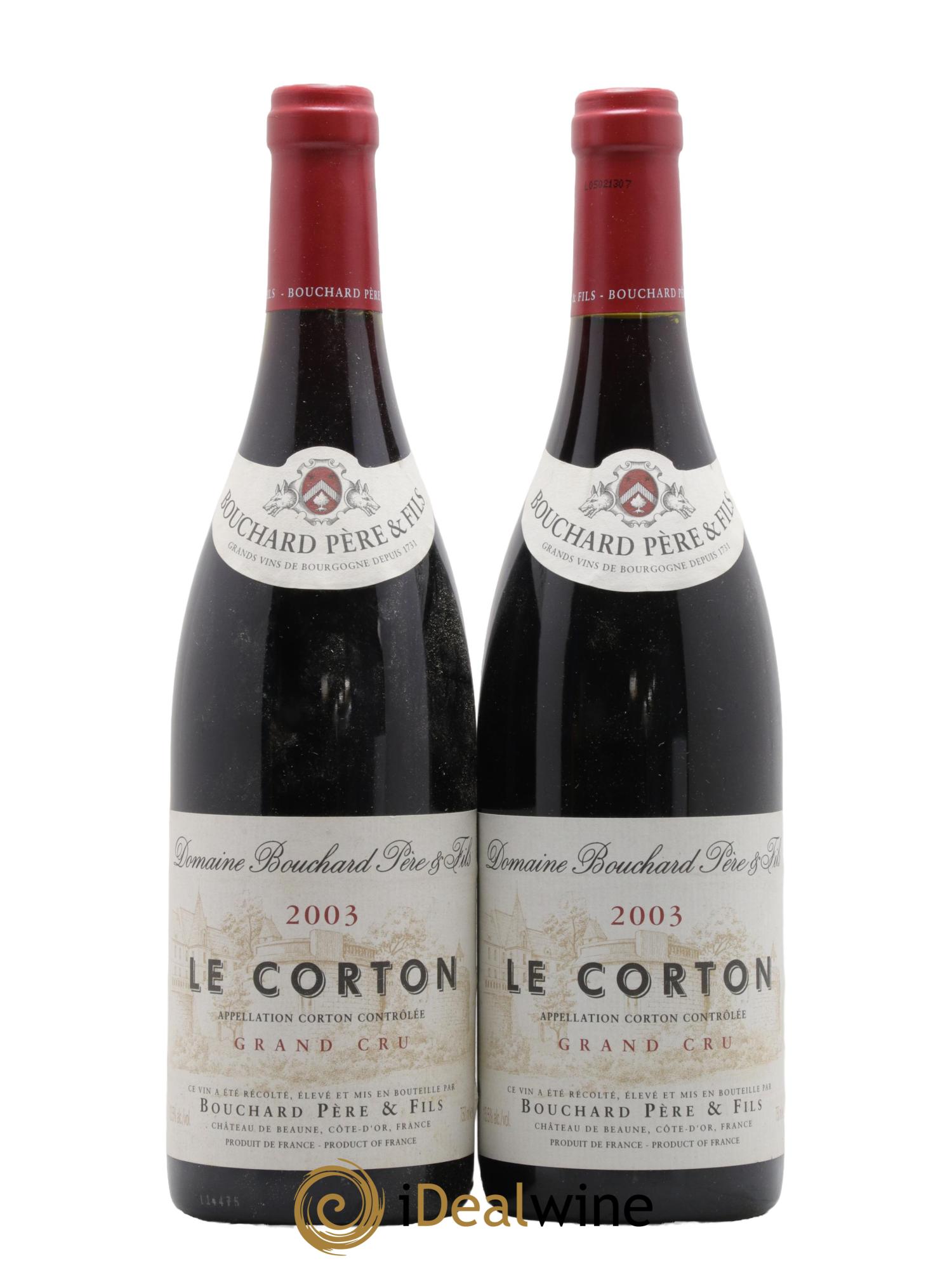 Corton Grand Cru Le Corton Bouchard Père & Fils 2003 - Lot de 2 bouteilles - 0