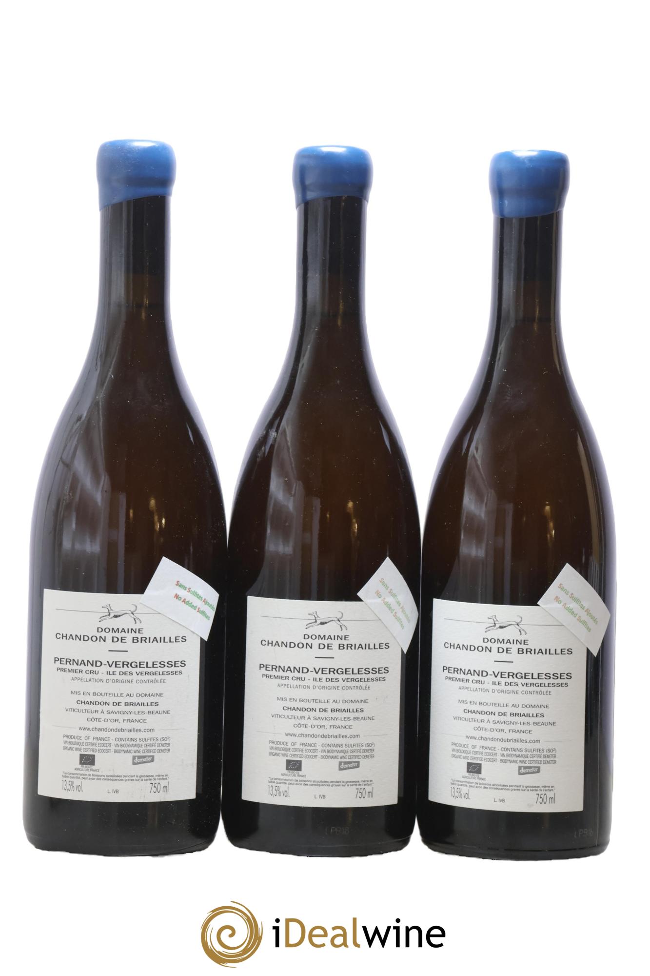 Pernand-Vergelesses 1er Cru Ile des Vergelesses La vie est Belle Chandon de Briailles 2018 - Posten von 3 Flaschen - 1