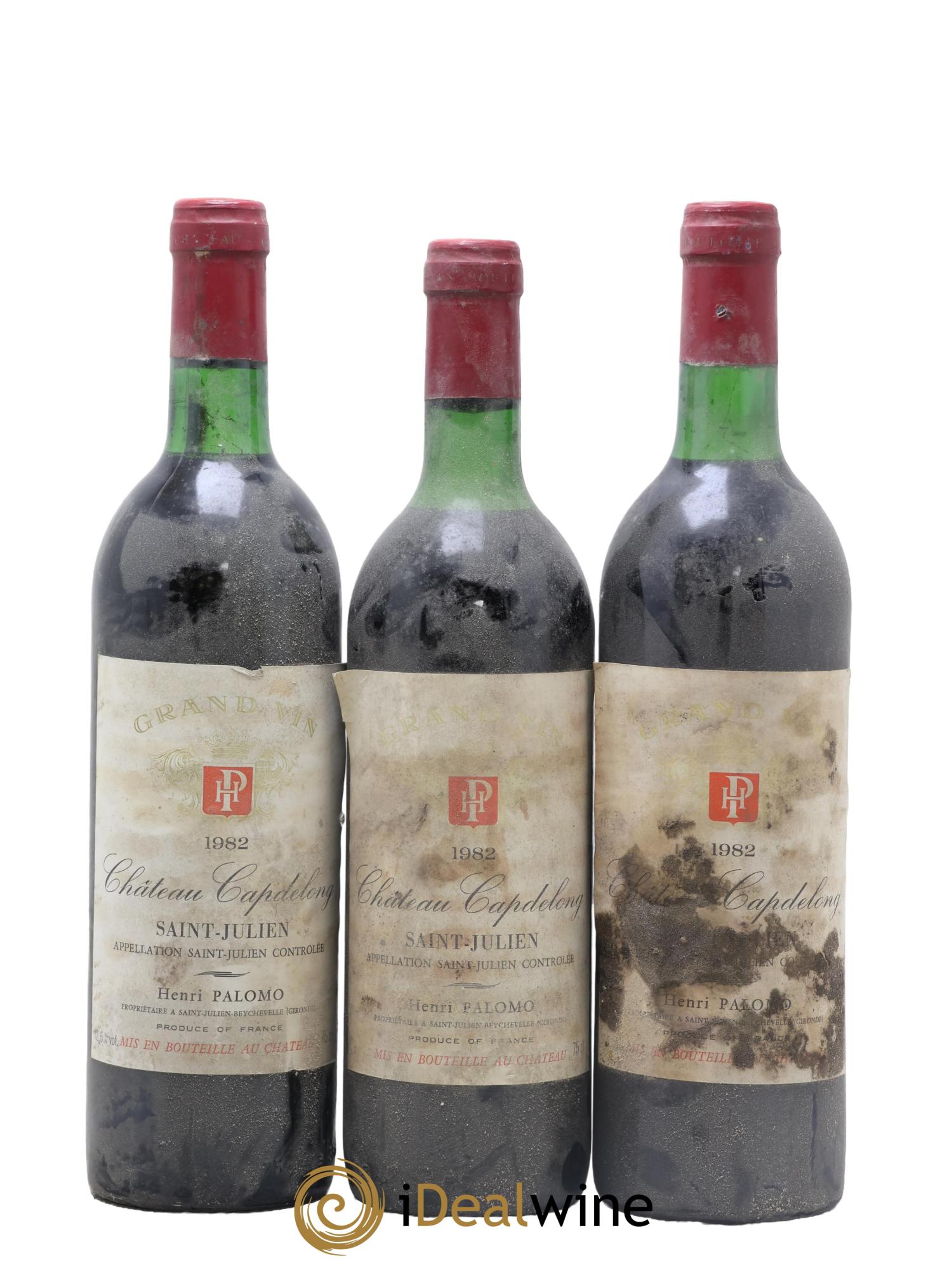 Saint-Julien Château Cap De Long 1982 - Lot de 3 bouteilles - 0