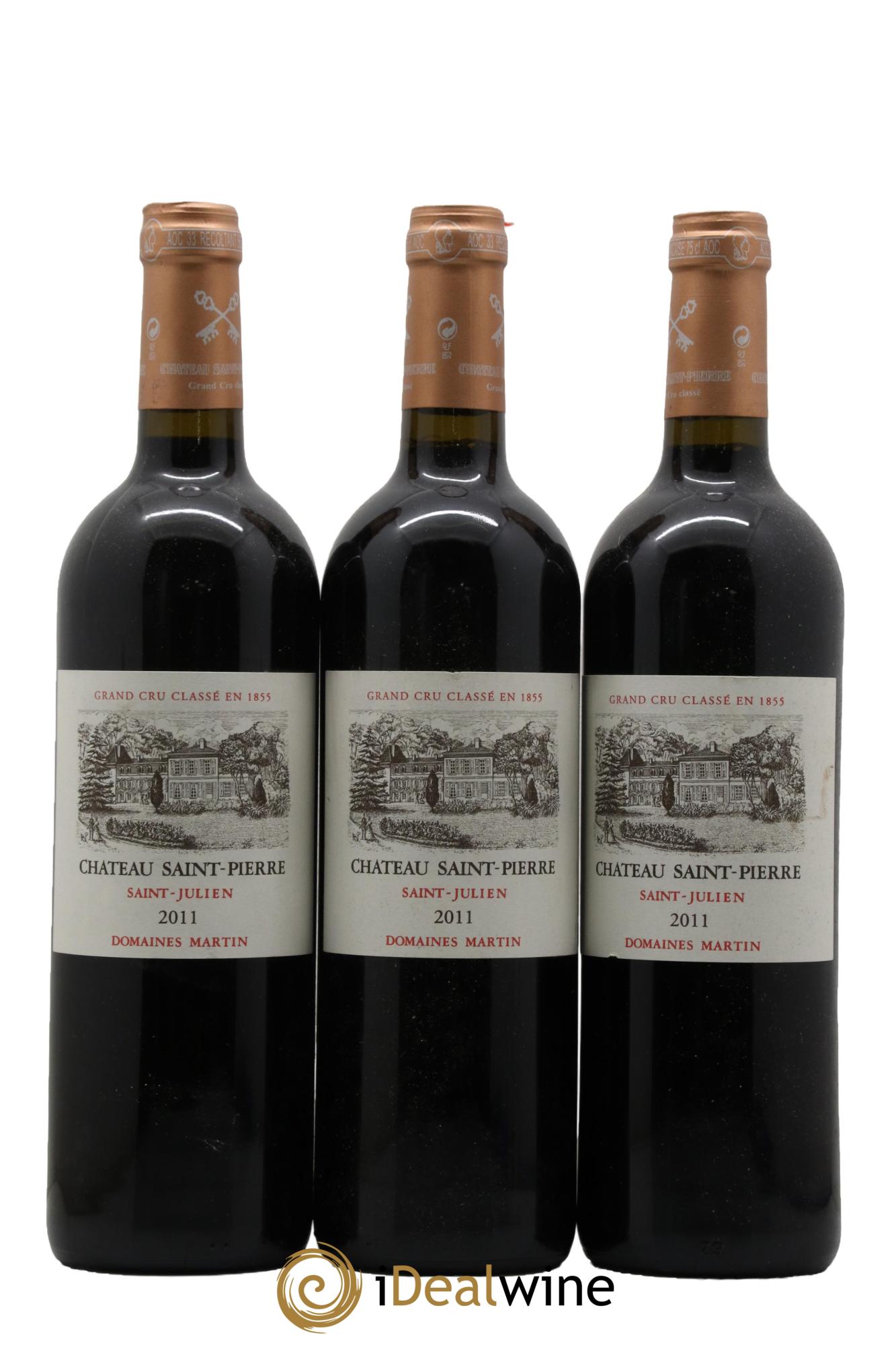 Château Saint-Pierre 4ème Grand Cru Classé 2011 - Lot de 3 bouteilles - 0