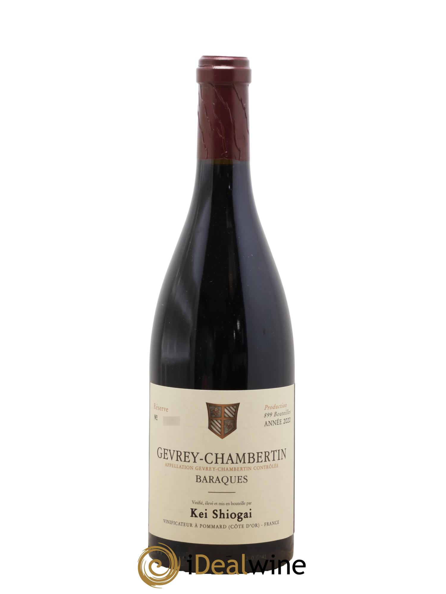 Gevrey-Chambertin Baraques Kei Shiogai 2020 - Lotto di 1 bottiglia - 0