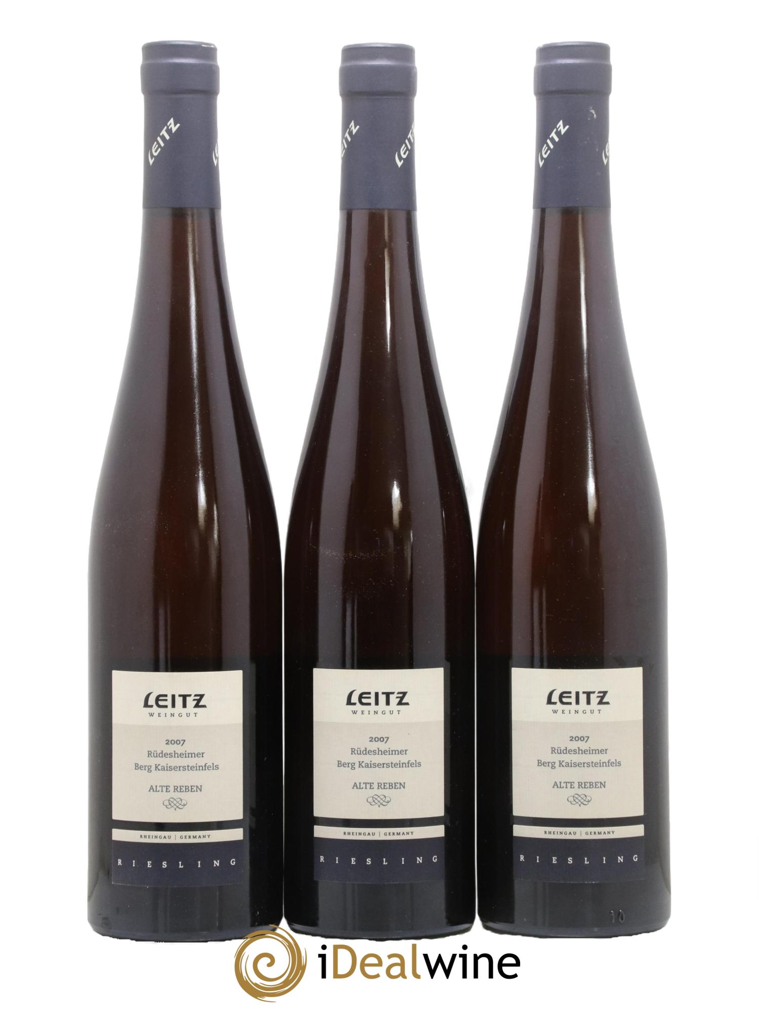 Allemagne Rheingau Rudesheimer Berg Kaisersteinfels Alte Reben Riesling Leitz 2007 - Lot of 3 bottles - 0