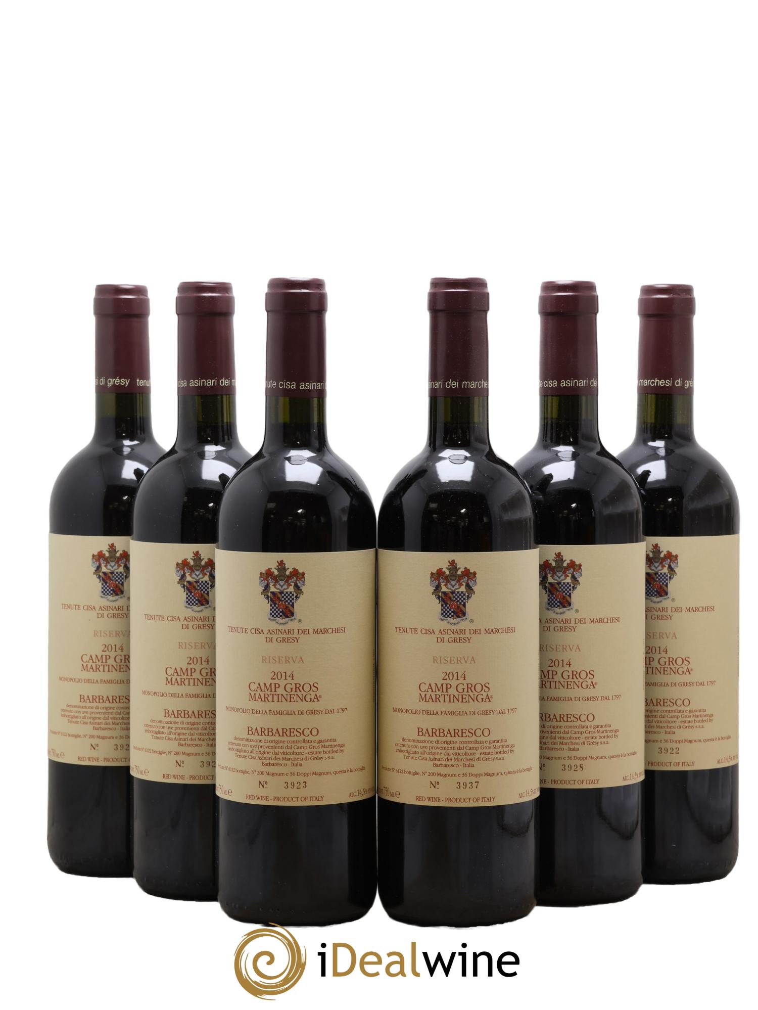 Barbaresco DOCG Riserva Camp Gros Martinenga Marchesi Di Gresy 2014 - Lotto di 6 bottiglie - 0