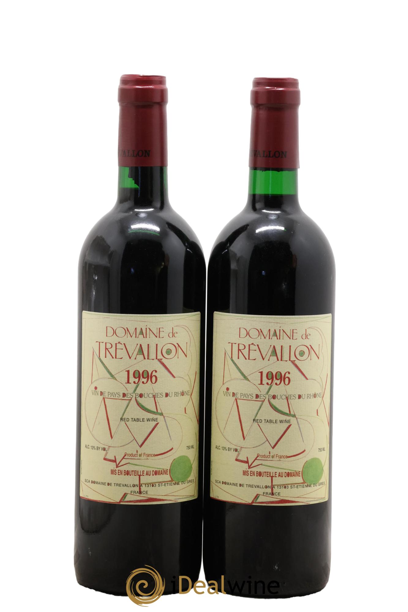 VDP Bouches du Rhône Trévallon (Domaine de) Eloi Dürrbach 1996 - Lot de 2 bouteilles - 0