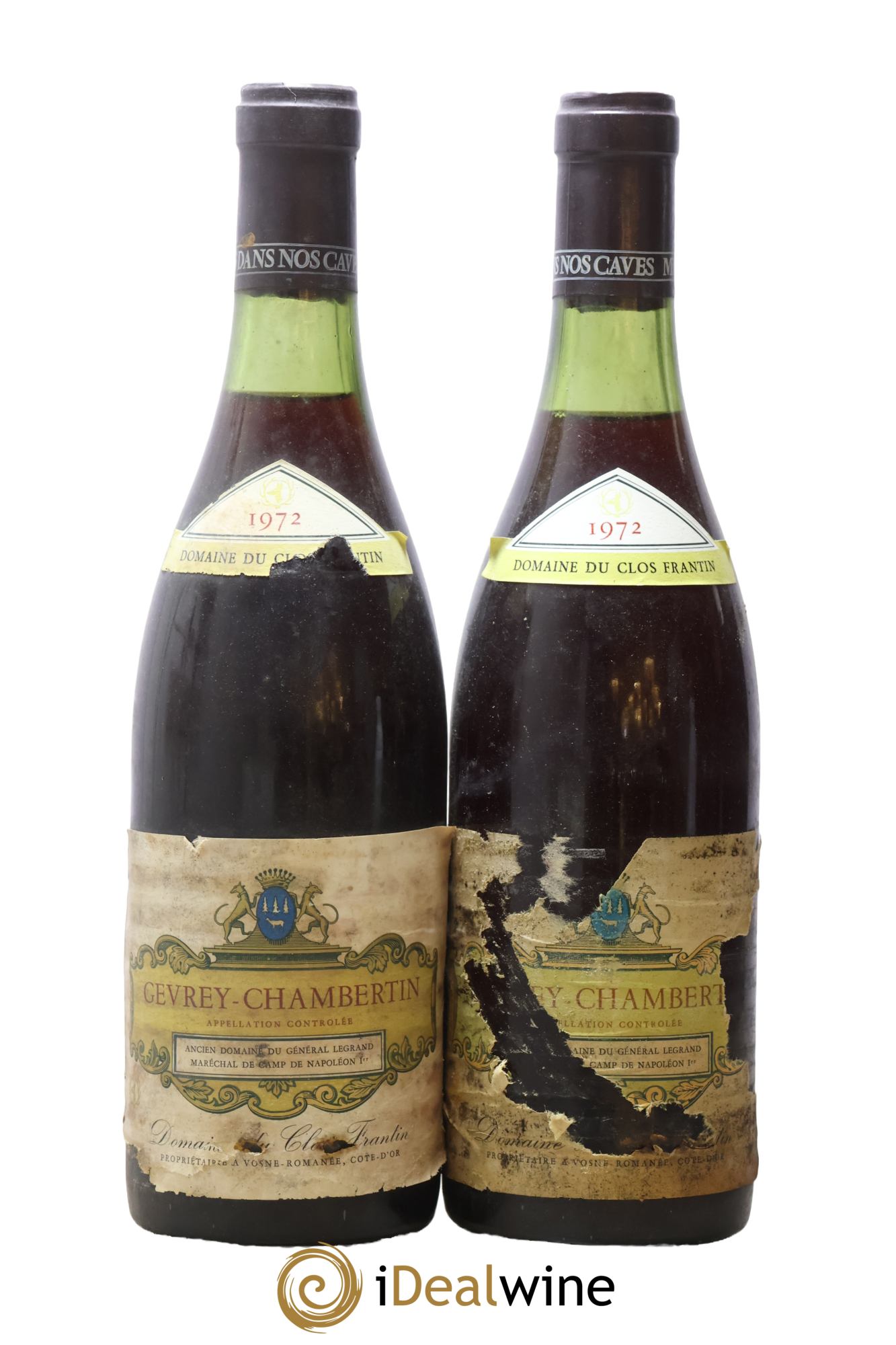 Gevrey-Chambertin Clos Frantin - Albert Bichot 1972 - Lot de 2 bouteilles - 0