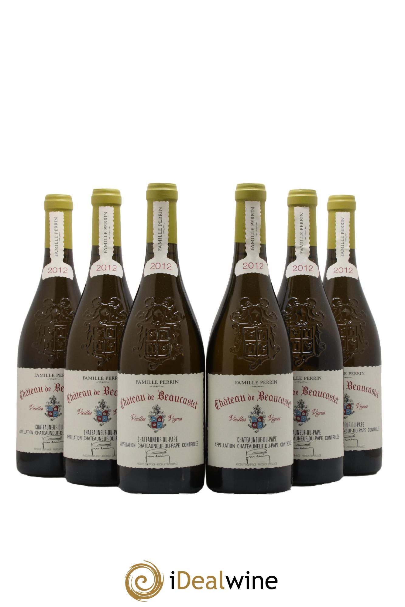 Châteauneuf-du-Pape Château de Beaucastel Vieilles vignes Roussanne Famille Perrin 2012 - Lot de 6 bouteilles - 0