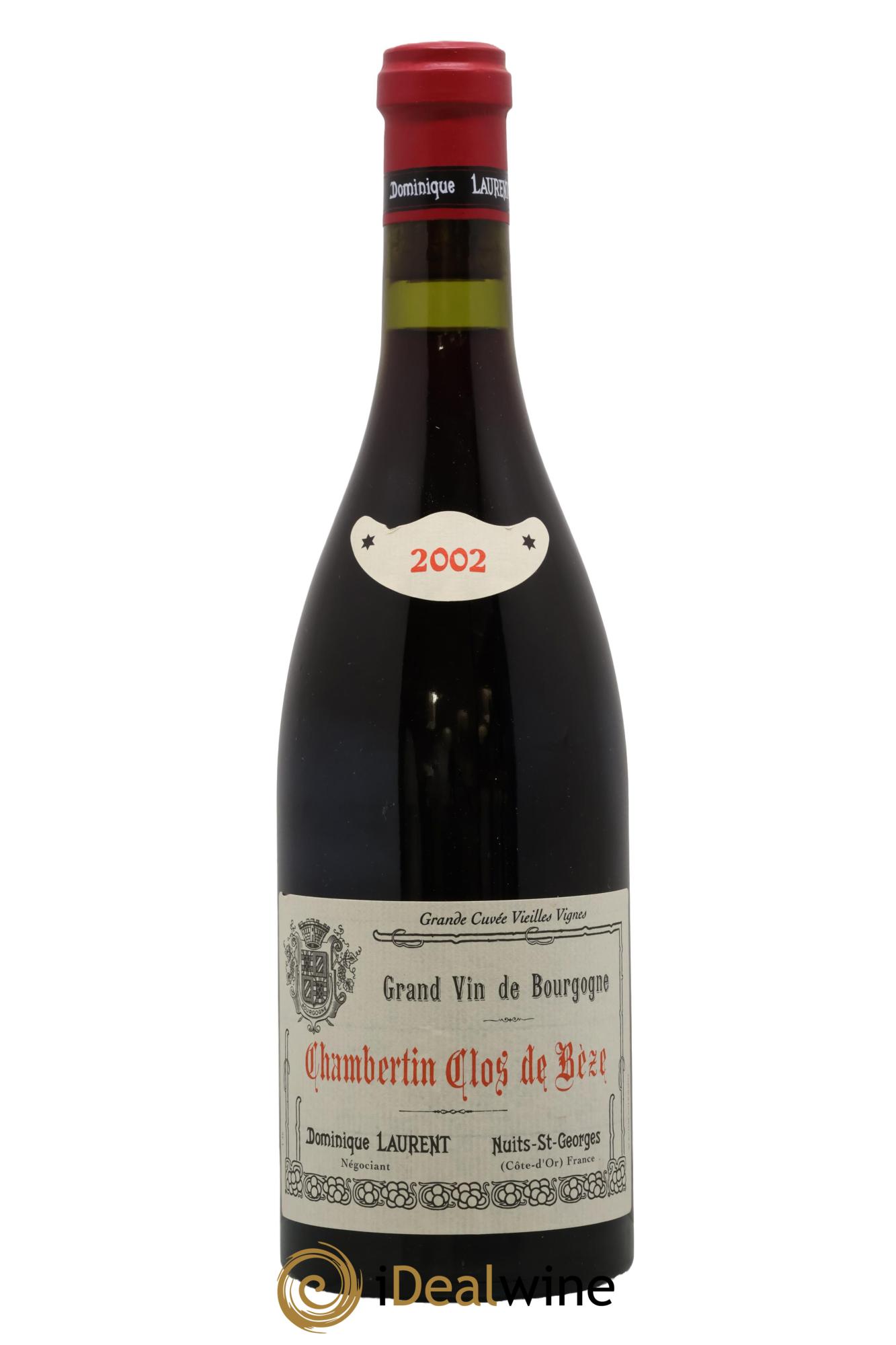 Chambertin Clos de Bèze Grand Cru Grande cuvée Vieilles vignes Dominique Laurent 2002 - Lot de 1 bouteille - 0