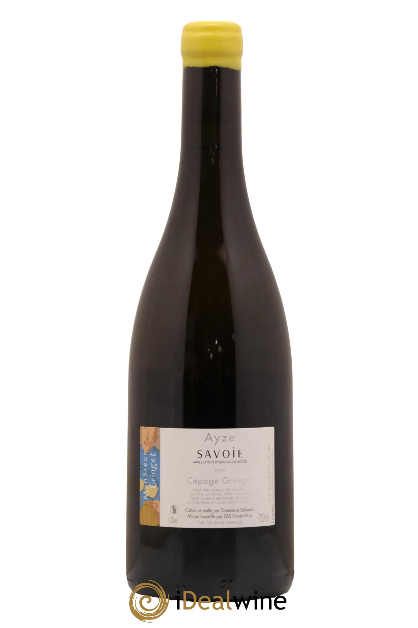 Vin de Savoie Cuvee Monsieur Gringet Domaine Belluard Vincent Ruiz 2020 - Lot de 1 bouteille - 1