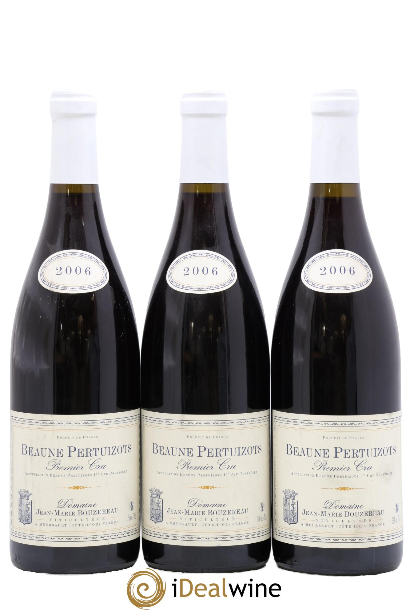 Beaune 1er Cru Pertuizots Domaine Jean-Marie Bouzereau 2006 - Lotto di 3 bottiglie - 0