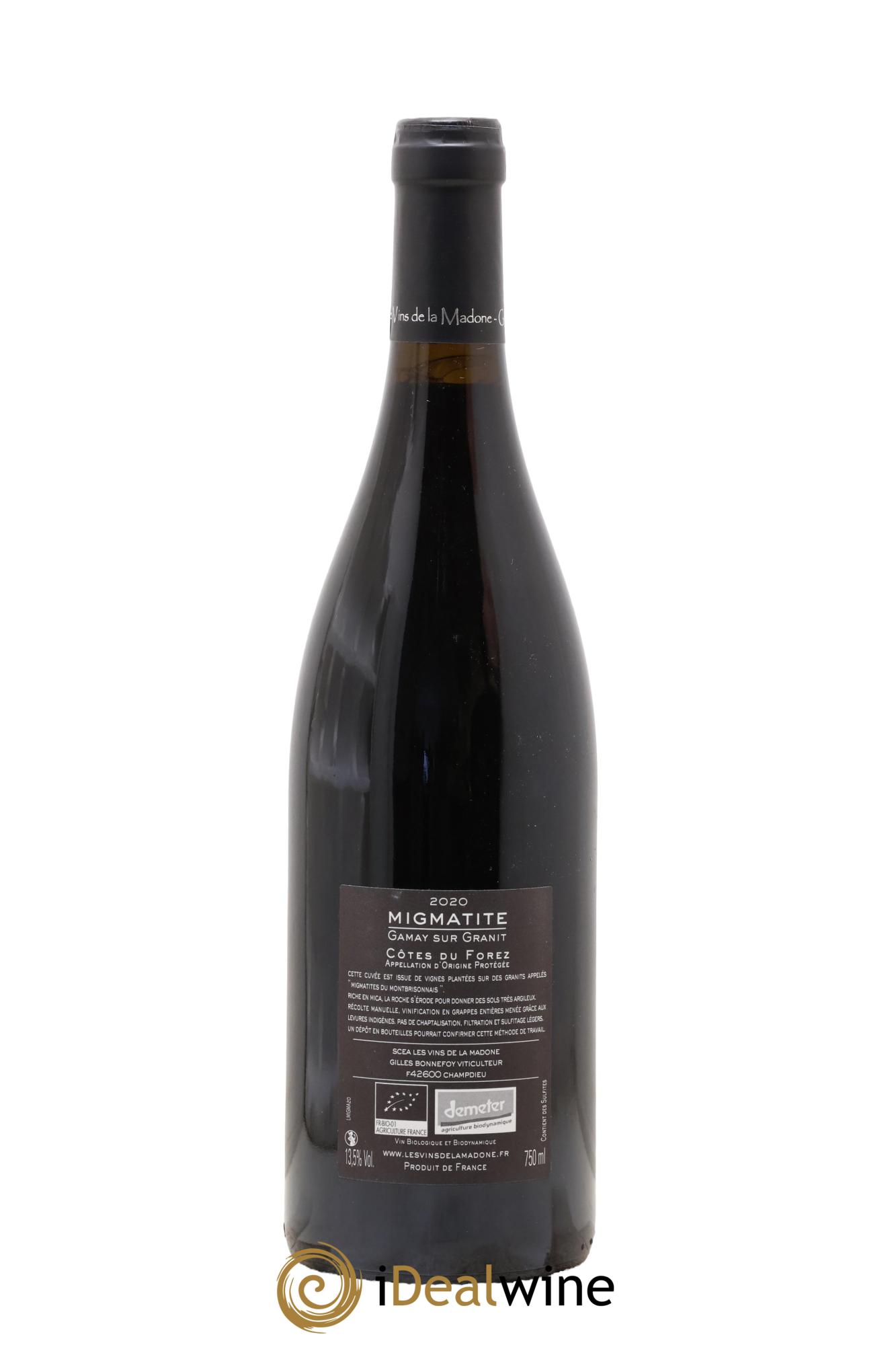 Vin de France Les Vins de la Madone Migmatite Gilles Bonnefoy 2020 - Lot of 1 bottle - 1