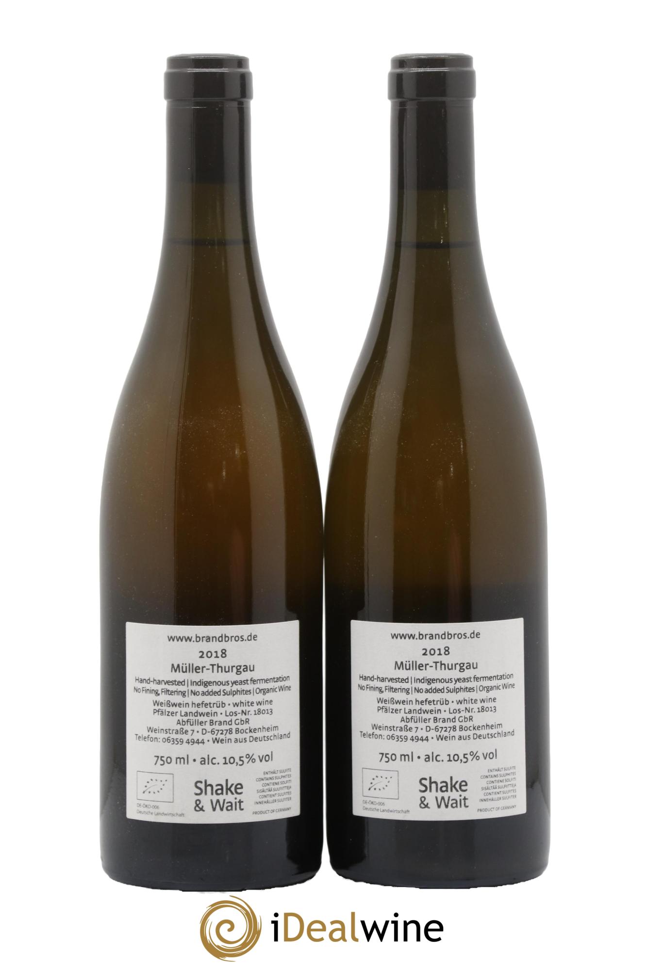 Allemagne Muller Thurgau Weingut Brand 2018 - Lot of 2 bottles - 1