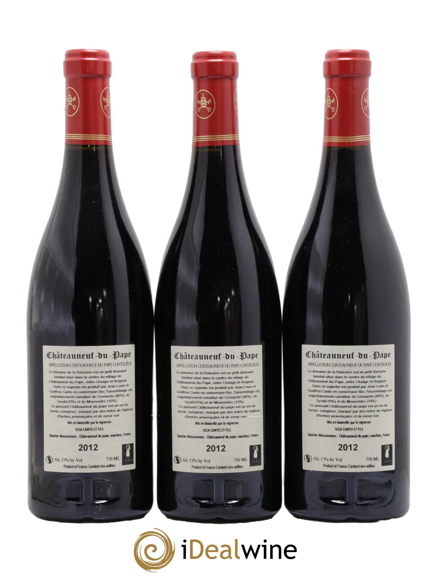 Châteauneuf-du-Pape Domaine de la Roncière 2012 - Posten von 3 Flaschen - 1