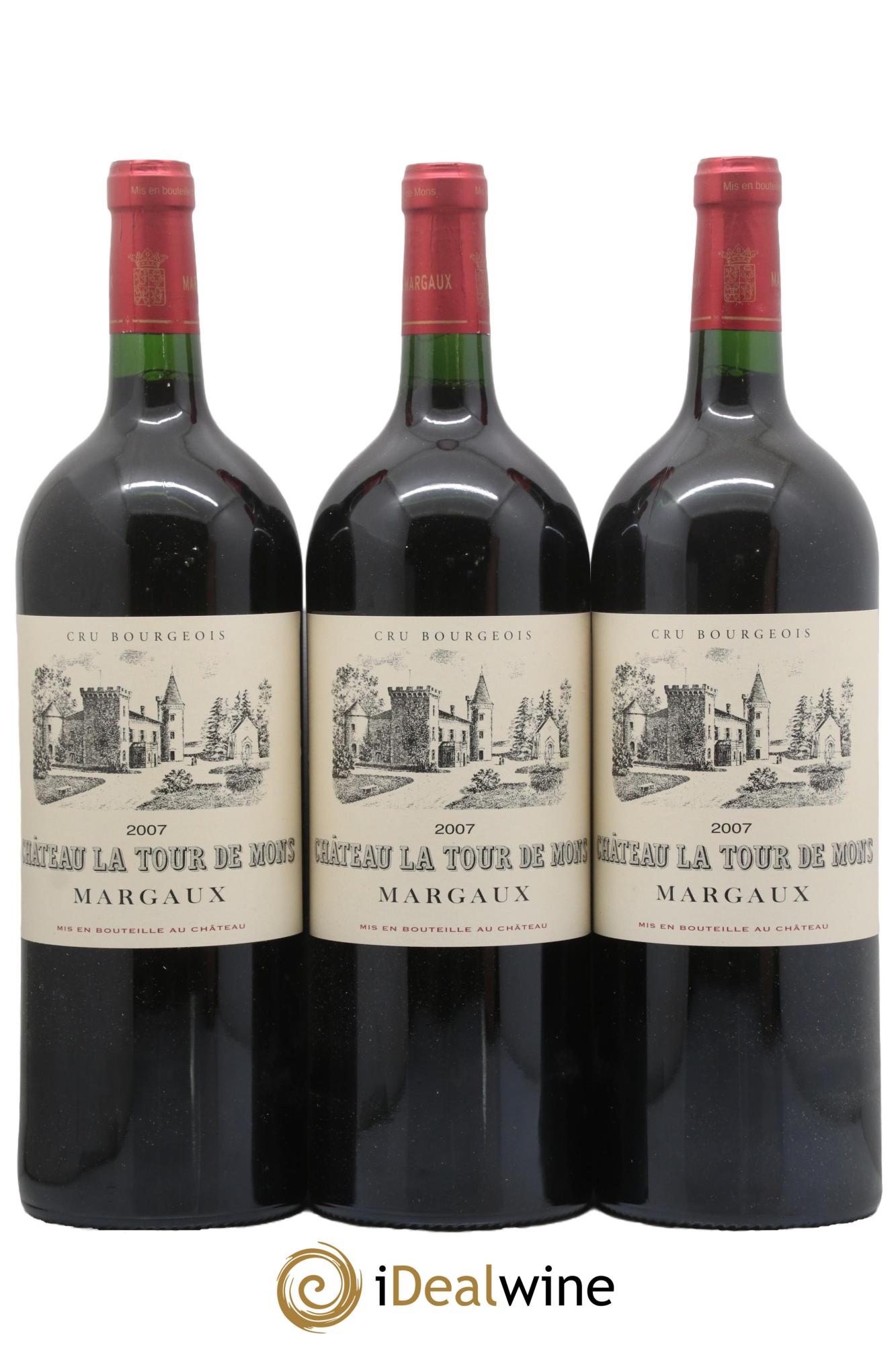 Château la Tour de Mons Cru Bourgeois 2007 - Lot of 3 magnums - 0