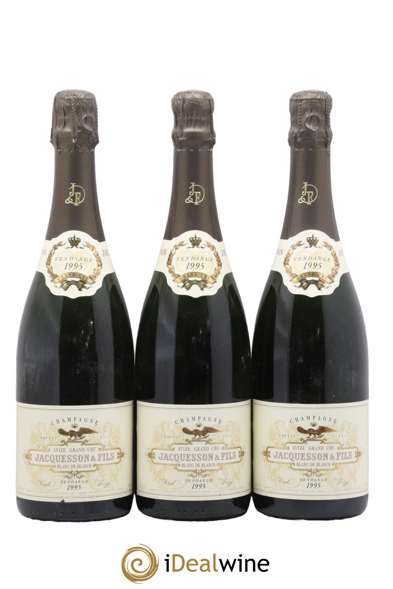 Champagne Blanc De Blancs Jacquesson 1995 - Lot de 3 bouteilles - 0