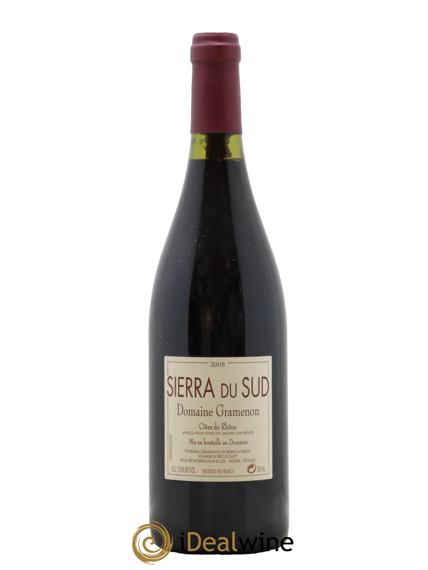 Côtes-du-Rhône Sierra du Sud Gramenon (Domaine) 2005 - Lot de 1 bouteille - 0