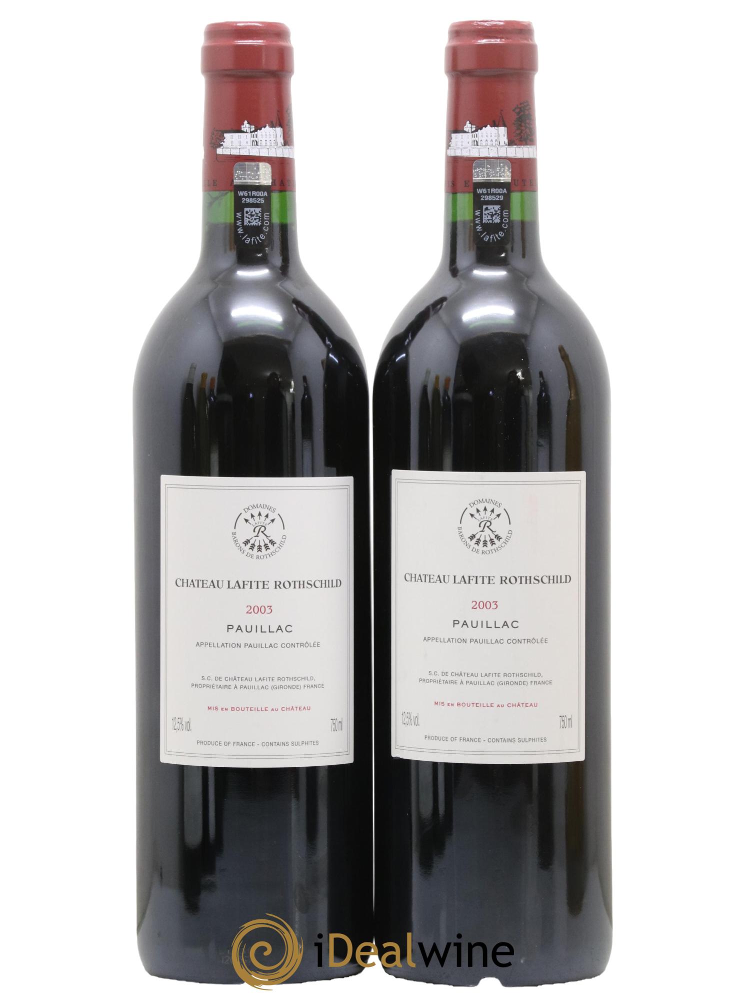 Château Lafite Rothschild 1er Grand Cru Classé 2003 - Lot of 2 bottles - 1
