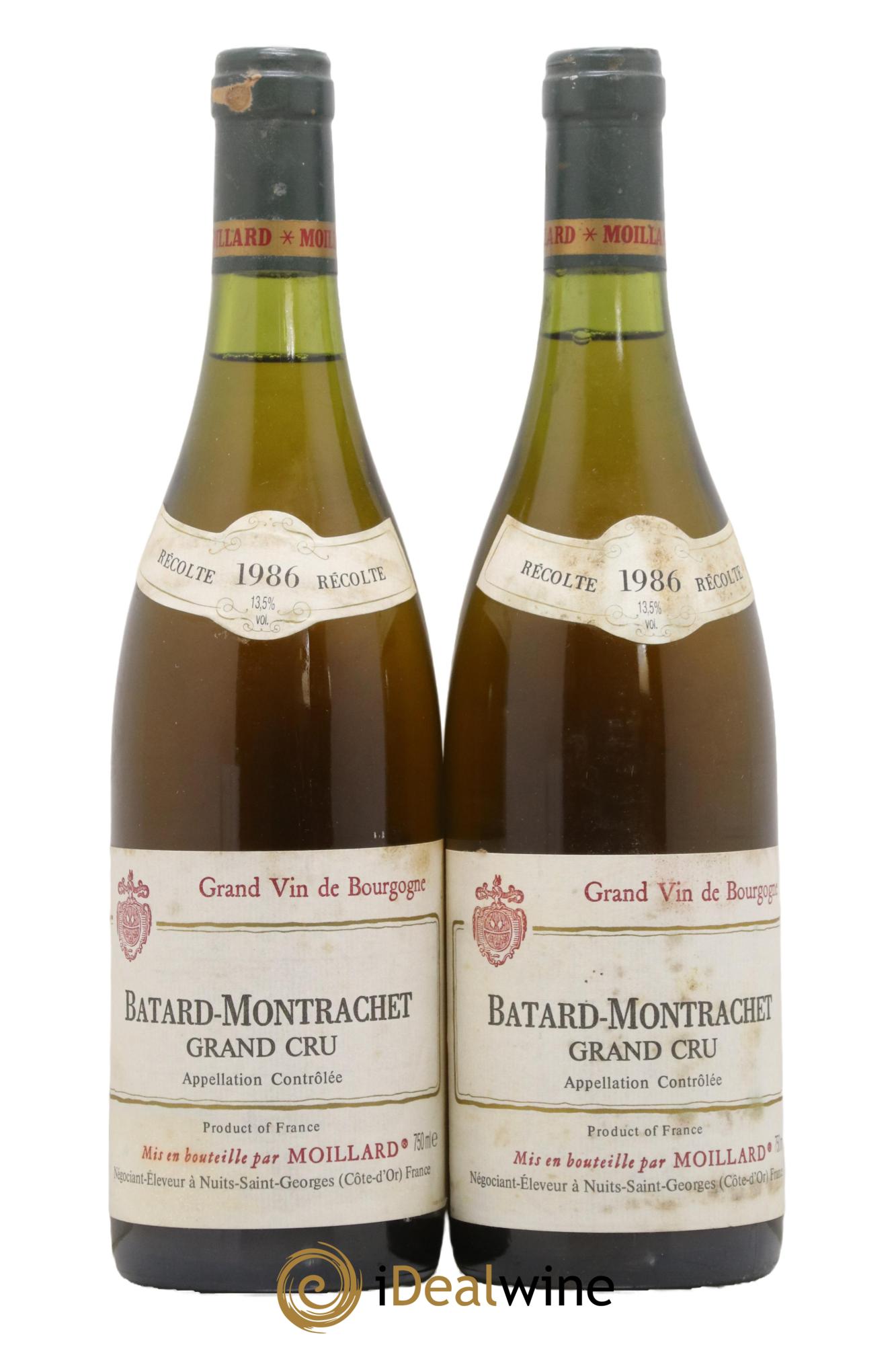 Bâtard-Montrachet Grand Cru Moillard 1986 - Lot de 2 bouteilles - 0