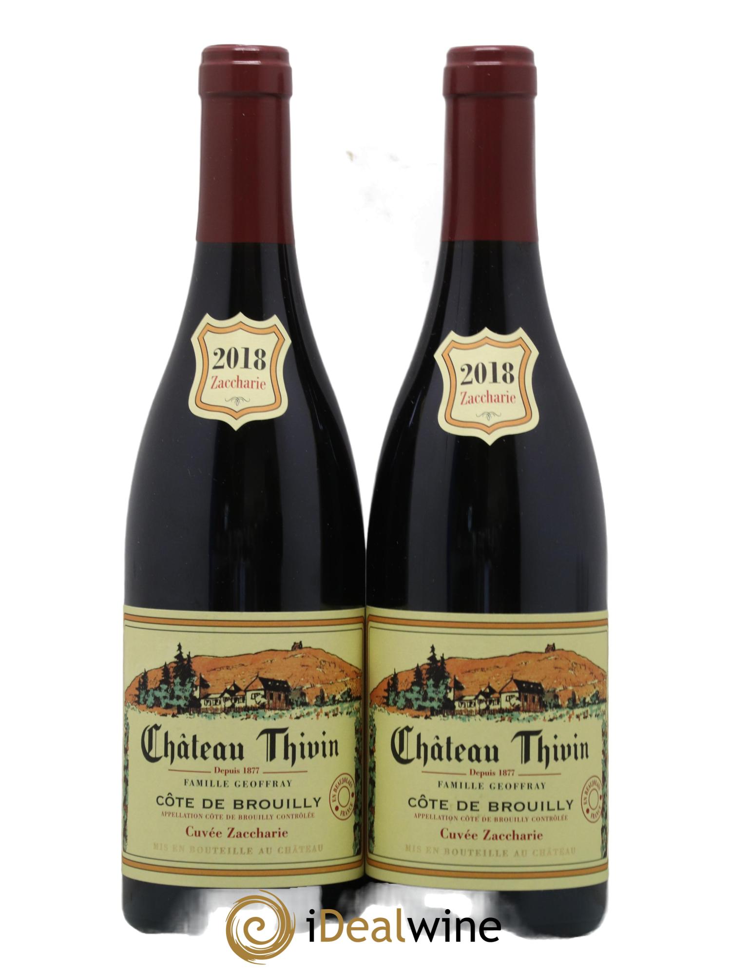 Côte de Brouilly Cuvée Zaccharie Château Thivin 2018 - Lot de 2 bouteilles - 0