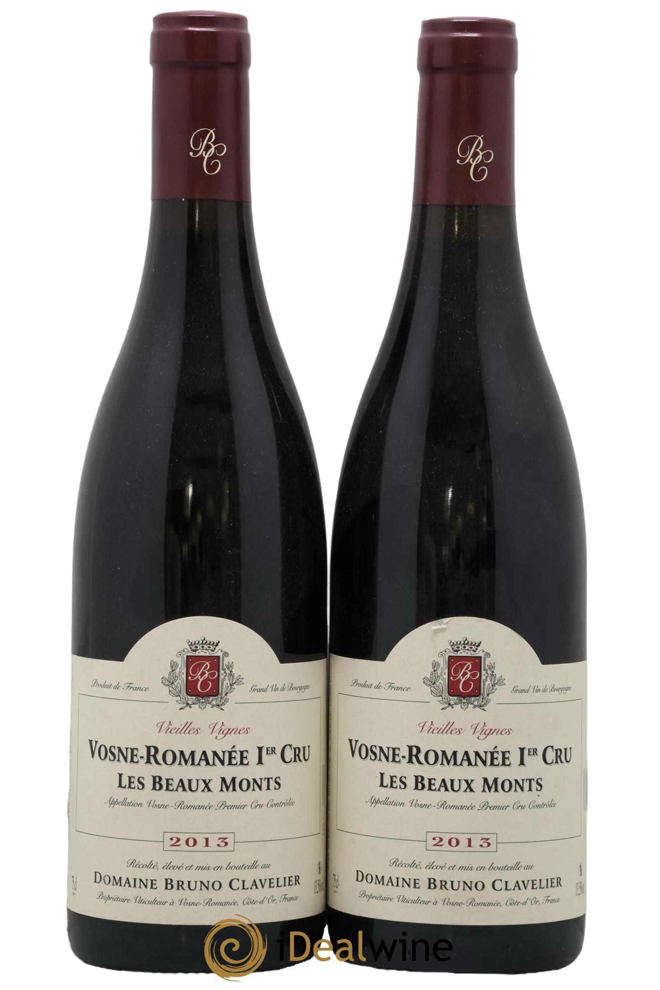 Vosne-Romanée 1er Cru Les Beaux Monts Vieilles vignes Bruno Clavelier 2013 - Lot of 2 bottles - 0