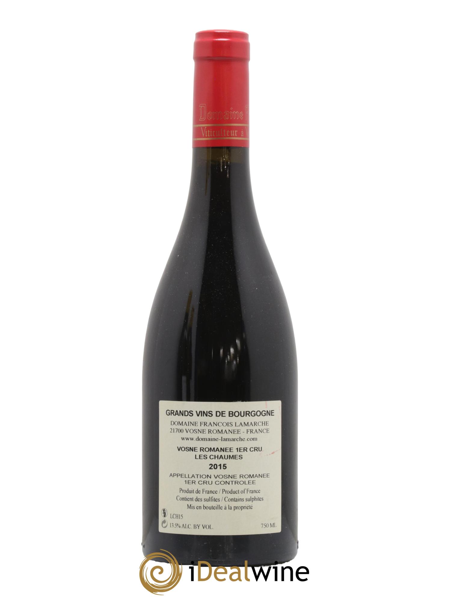 Vosne-Romanée 1er Cru Les Chaumes Lamarche (Domaine) 2015 - Lot de 1 bouteille - 1