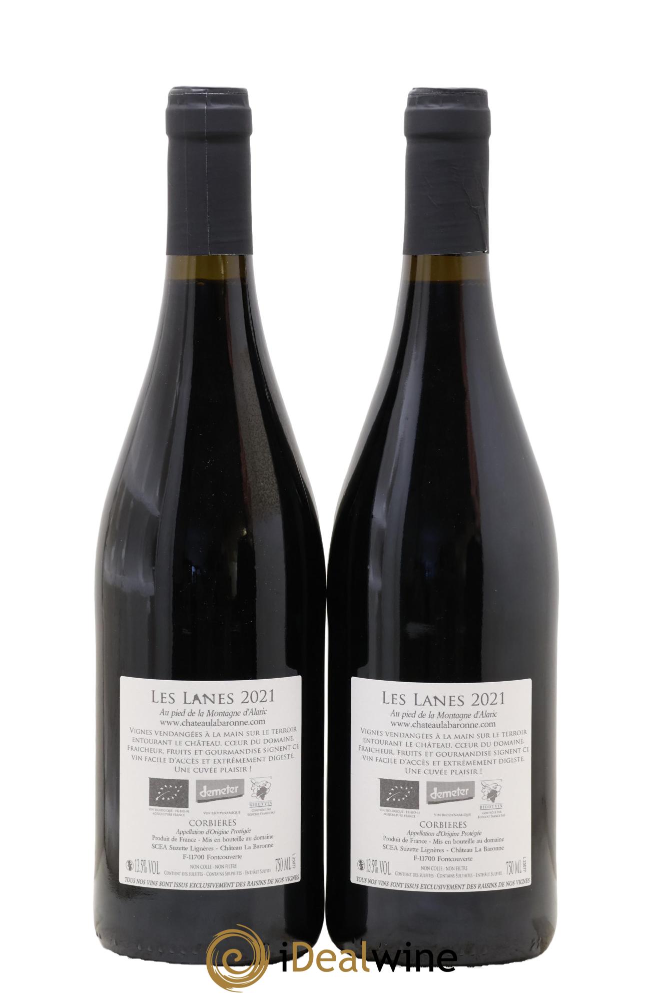 Corbières Les Lanes Château La Baronne 2021 - Lot de 2 bouteilles - 1
