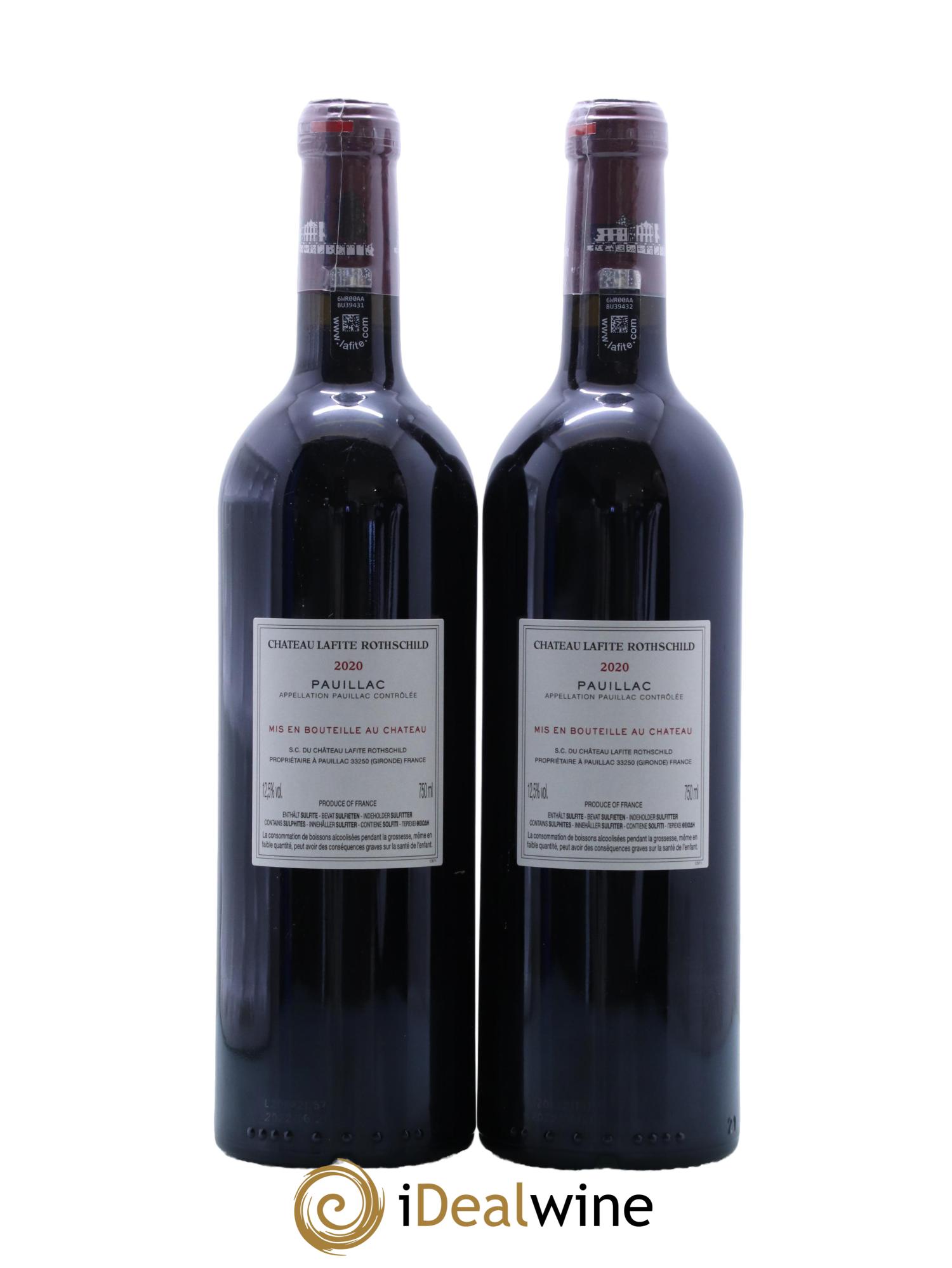 Château Lafite Rothschild 1er Grand Cru Classé 2020 - Lot de 2 bouteilles - 1