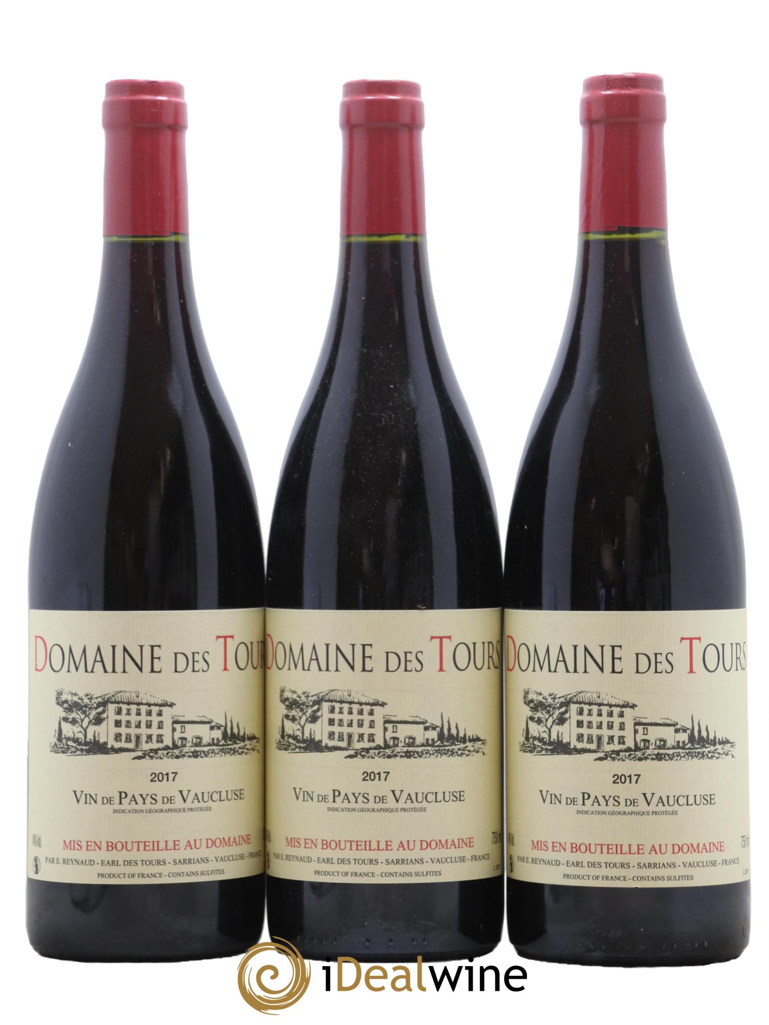 Vaucluse (Vin de Pays de Vaucluse) Domaine des Tours Emmanuel Reynaud 2017 - Lot de 3 bouteilles - 0
