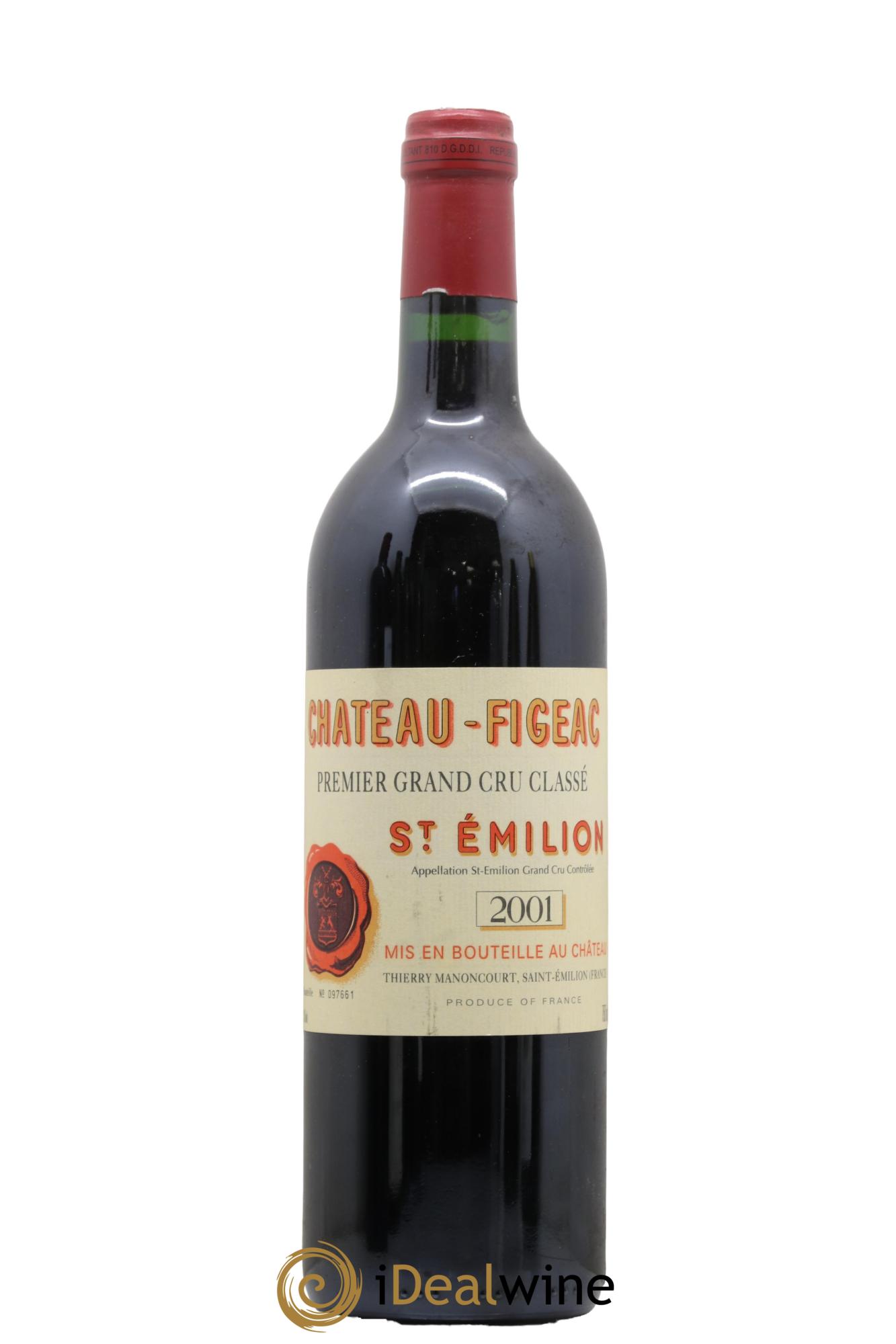 Château Figeac 1er Grand Cru Classé A 2001 - Lot de 1 bouteille - 0