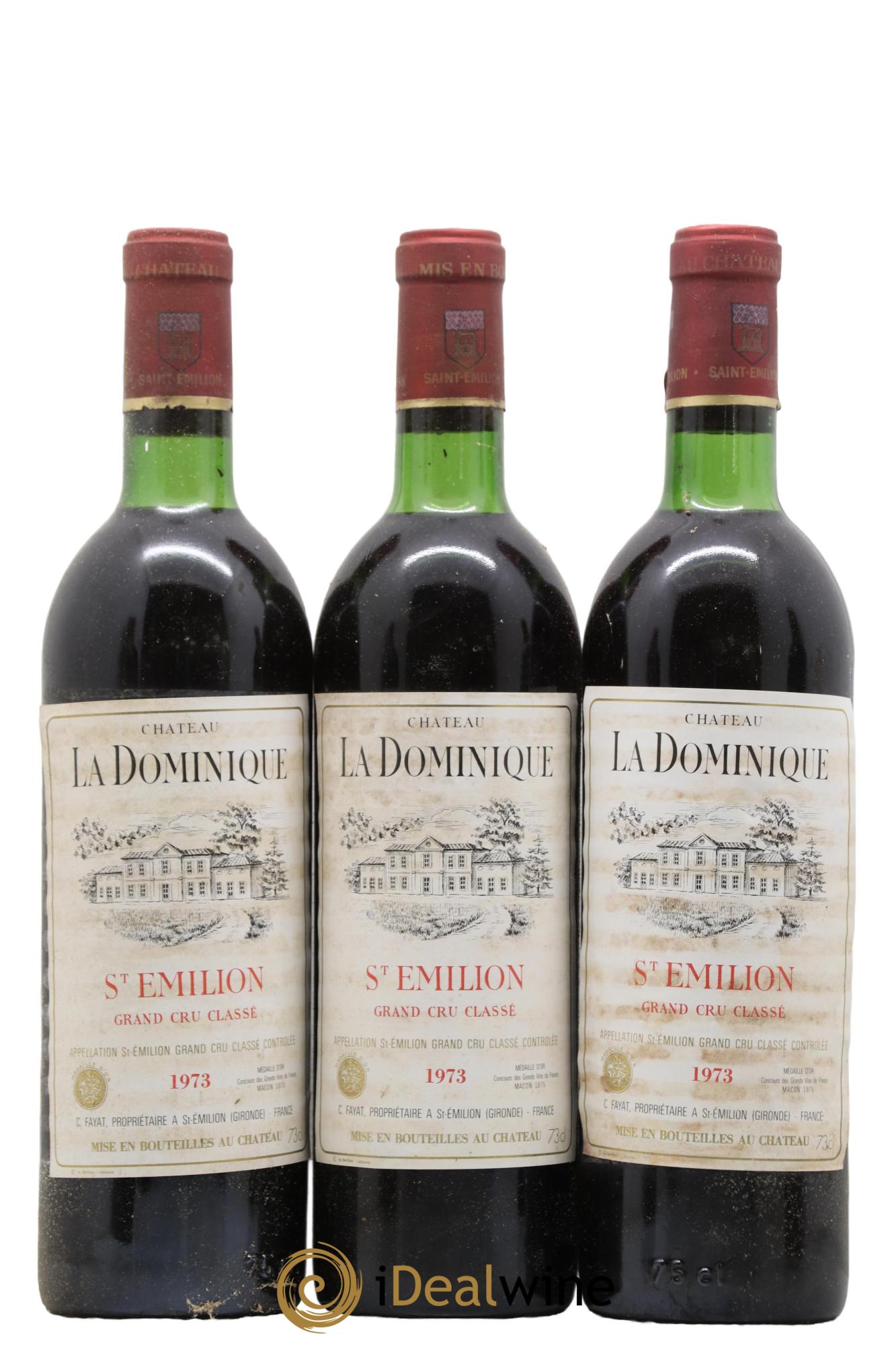 Château la Dominique Grand Cru Classé 1973 - Lot de 3 bouteilles - 0